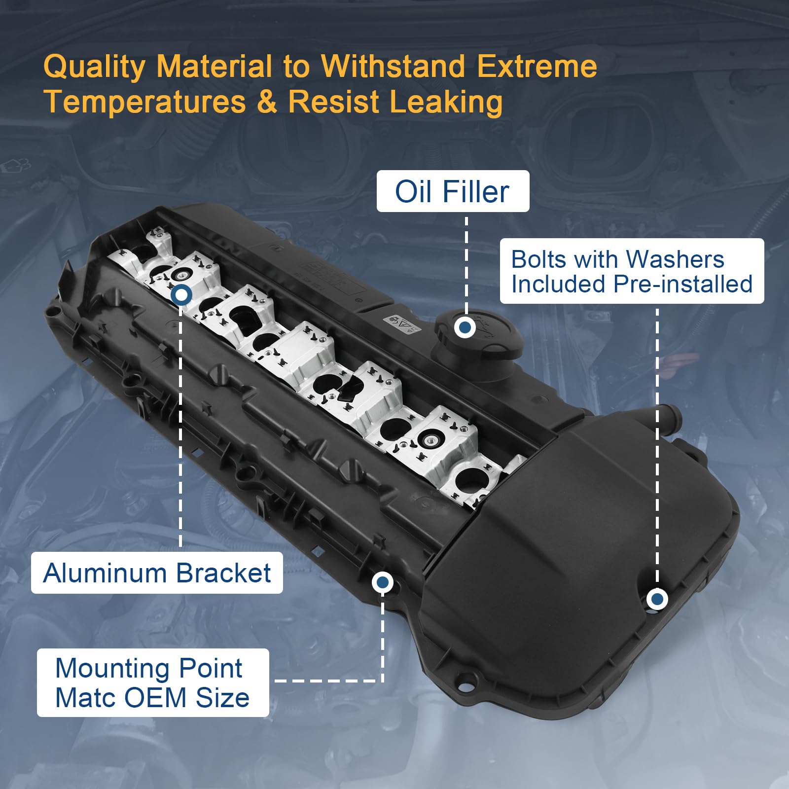 Amazon.com: Engine Valve Cover with Gasket + Mount + Washers 
