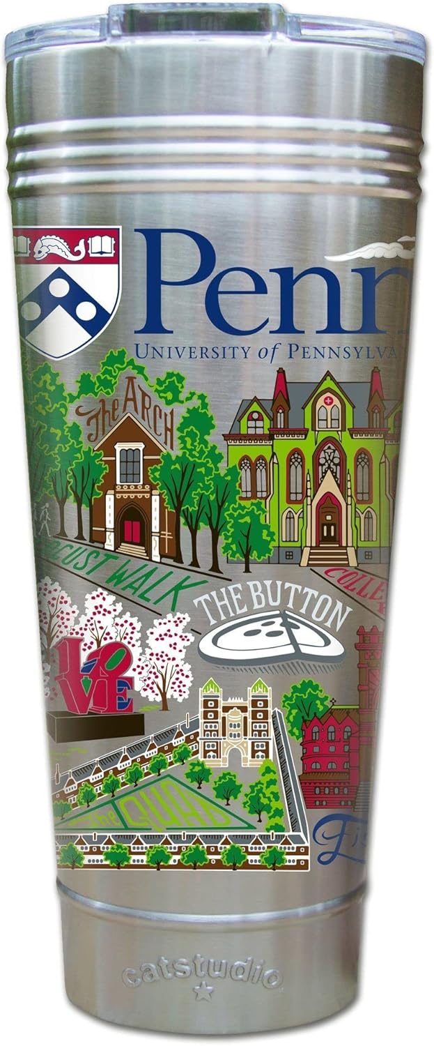 catstudio Penn State University Collegiate Thermal Tumbler | Triple Wall Insulation With Non Slip Bottom | Great College Travel Cup for Water, Coffee, Tea, or Smoothies