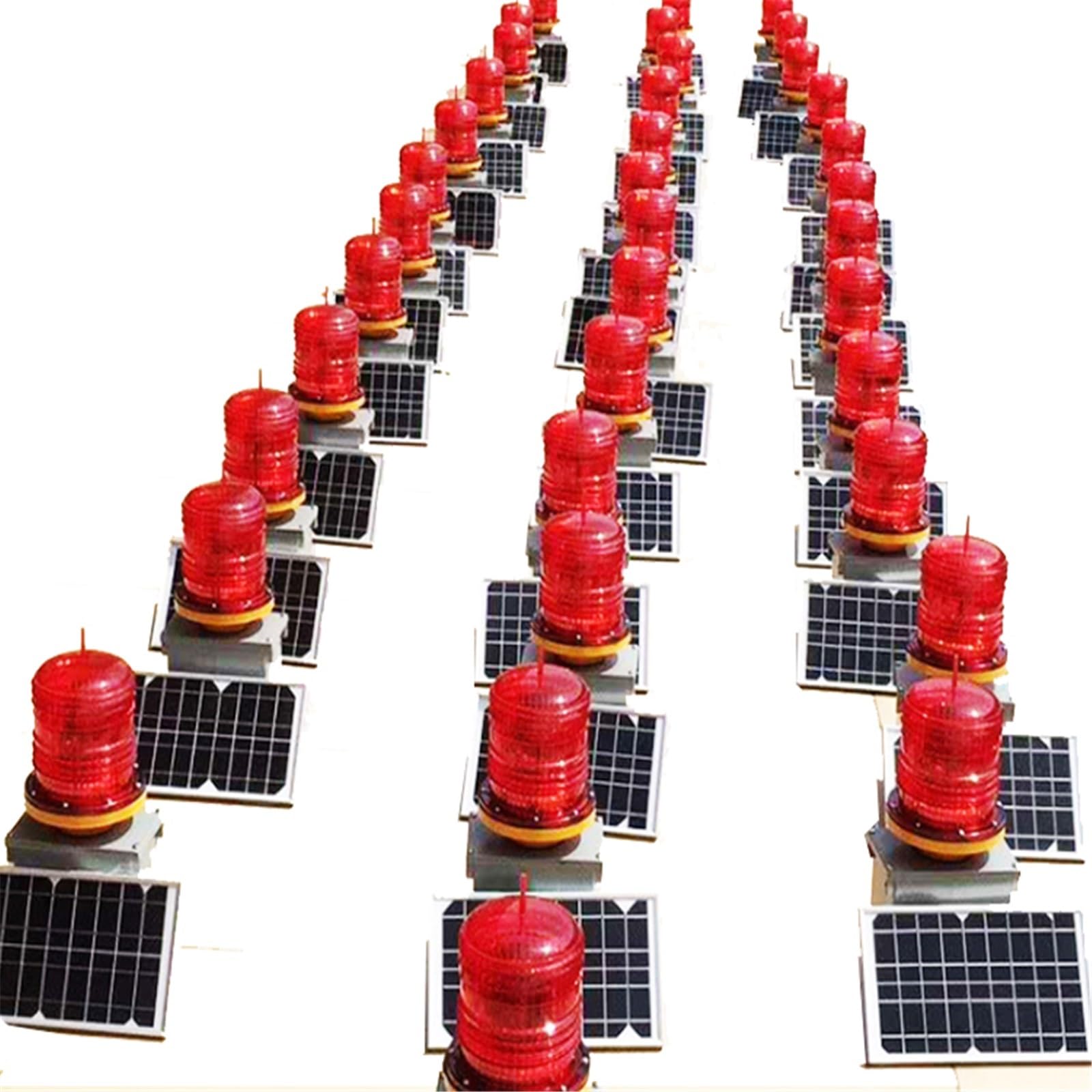 10-watowa lampa ostrzegawcza na pasie startowym zasilana energią słoneczną, ostrzeżenie o przeszkodach, podwójna przeszkoda, 48 V, telekomunikacyjna, słoneczna lampa lotnicza dla wieży