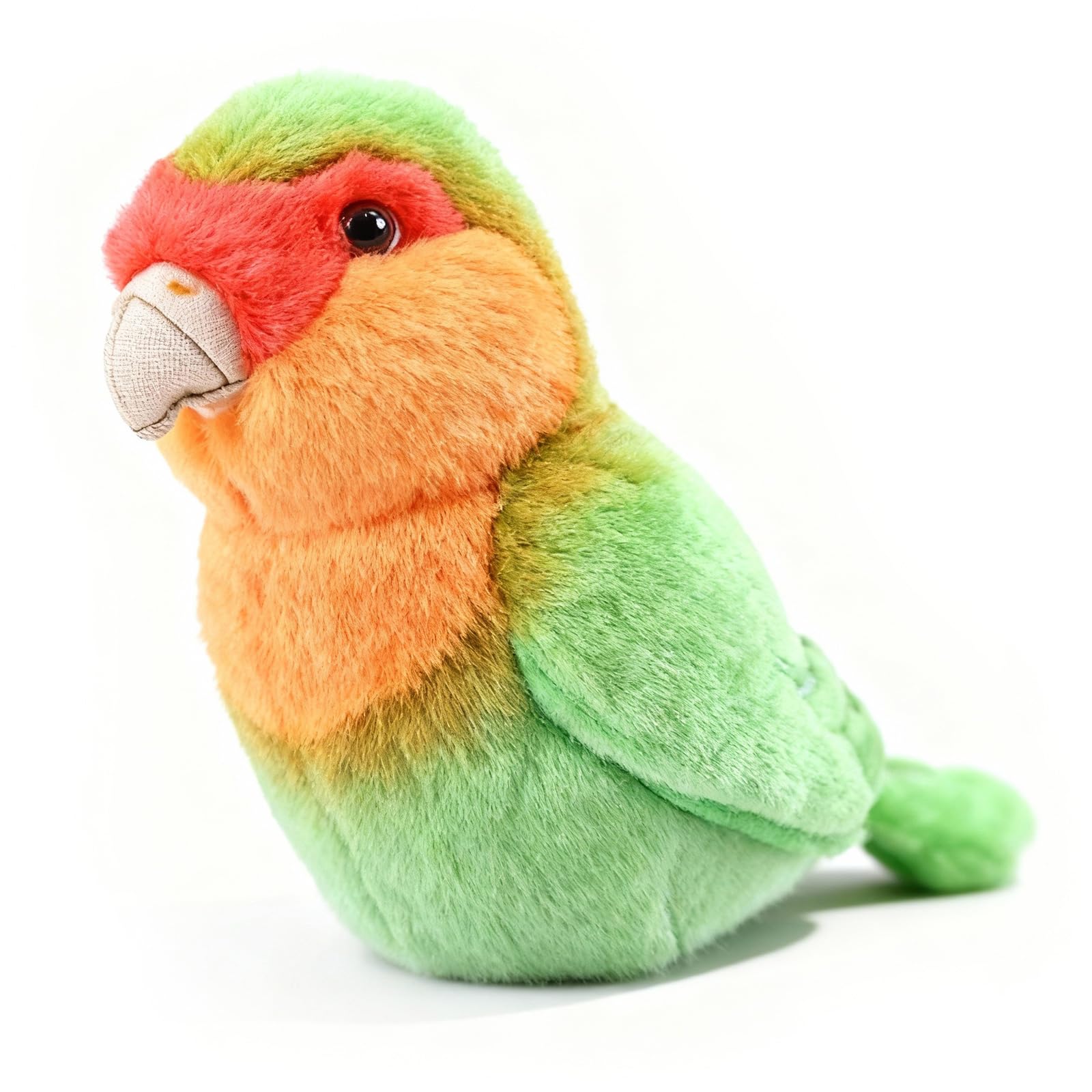 PuffPurrs Lifelike Rosy-Faced Lovebird Plush Toy, Realistic Bright Green Plumage Stuffed Animal, Cute Chubby Lovebird Toy Keychain Gift, 15 Cm/6 In — image 1
