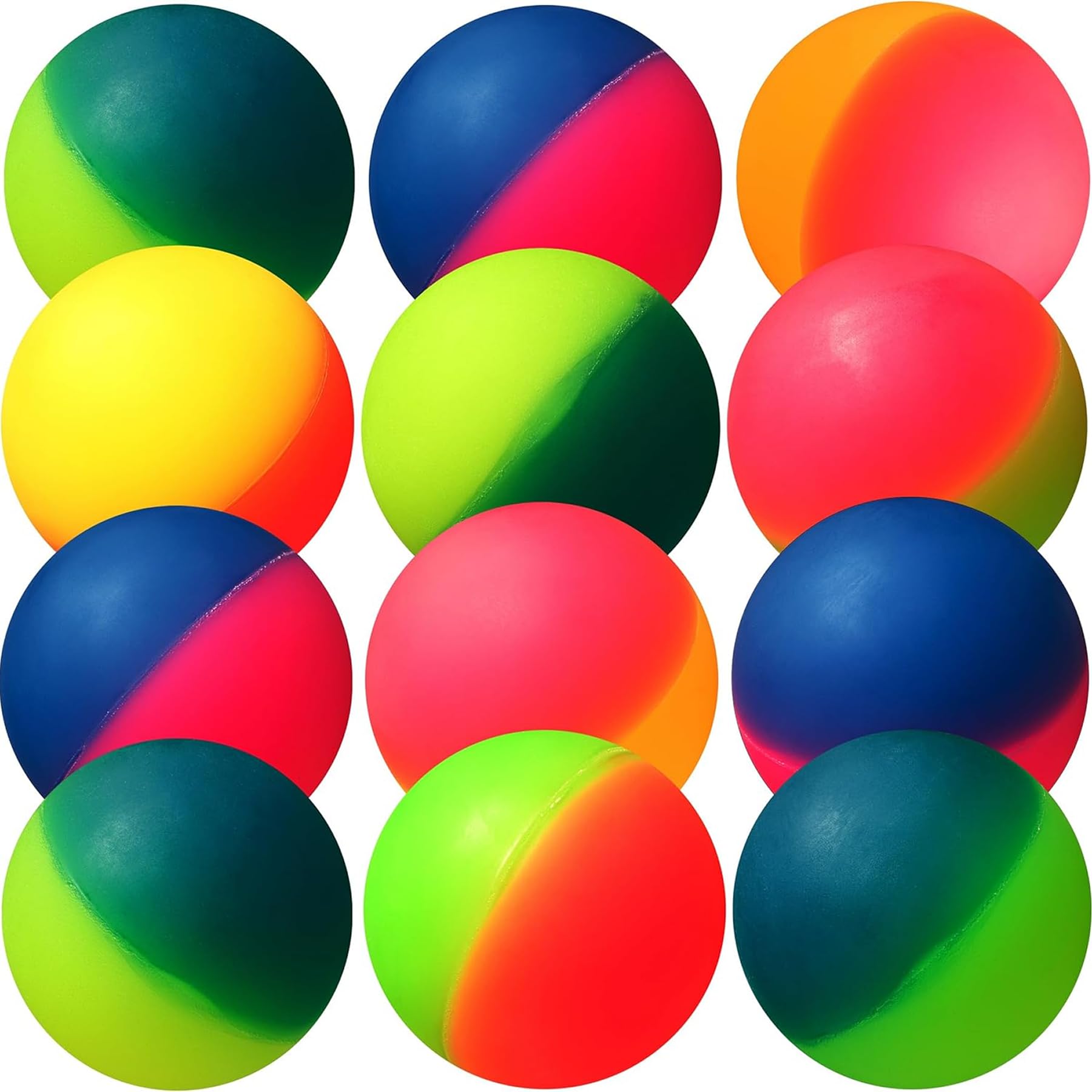 Bedwina Jumbo Super Bouncy Balls - (opakowanie 12) 6 cm kulki dla dzieci w jaskrawych różnych kolorach na przyjęcie urodzinowe i nagrody karnawałowe zbiorcze