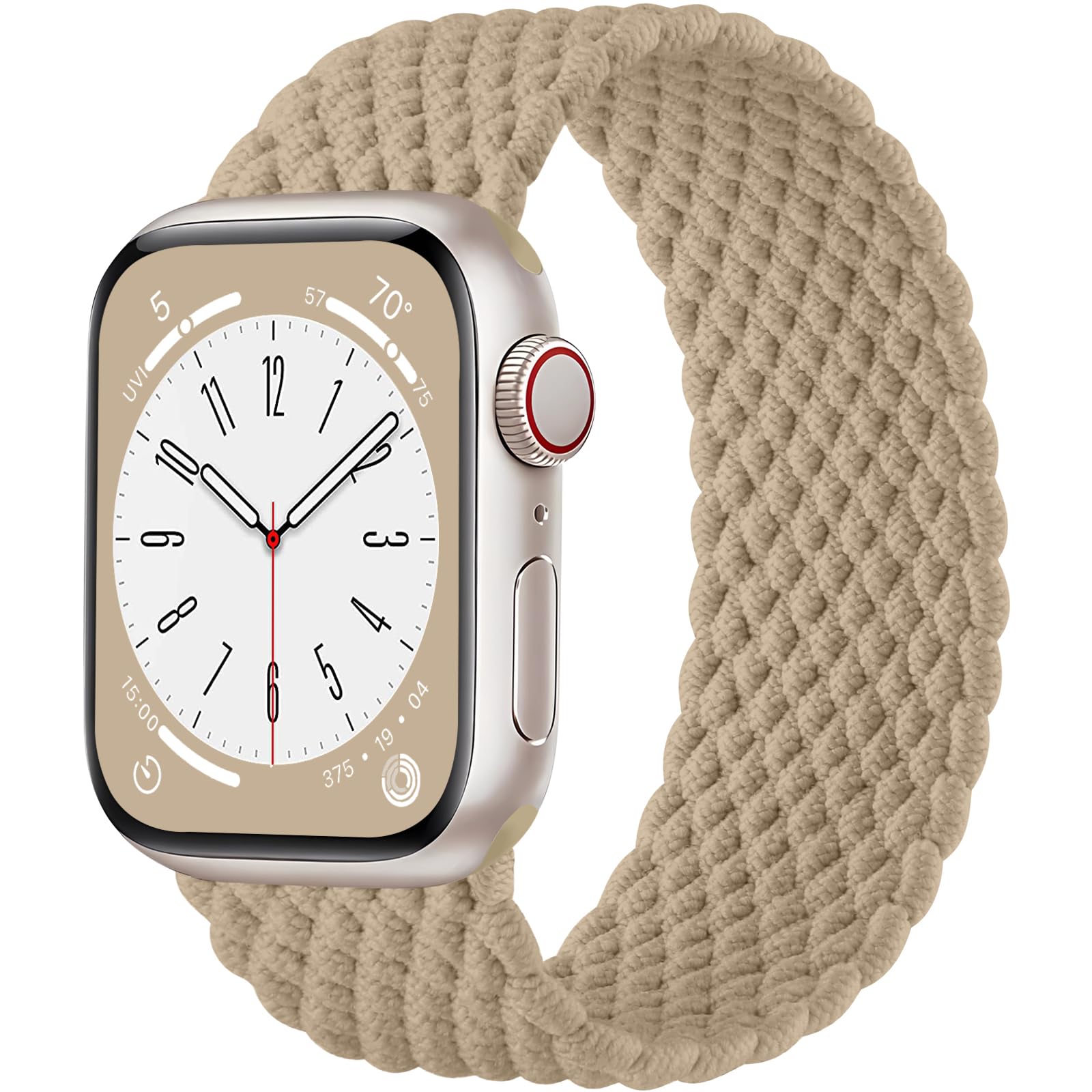 Maledan Braided Solo Loop Strap Compatible with Apple Watch Strap 38mm 40mm 41mm 42mm 44mm 45mm 46mm 49mm for Women Men, Adjustable Stretchy Sport Band for iWatch SE Series 10 9 8 7 6 5 4 3 2 1 — view 8