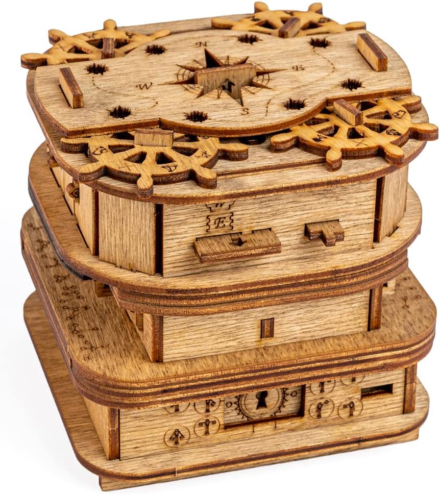 iDventure Cluebox 3D立体パズル クルーボックス 頭の体操木製パズル 秘密付き難解パズル デイヴィ・ジョーンズの監獄 脱出ゲーム ユニーク パズルゲーム (14歳以上)
