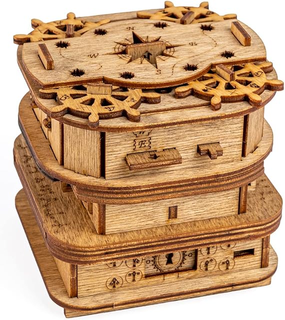 iDventure Cluebox  Davy Jones Locker  Escape Room Spiel  zabawne drewniane puzzle 3D  wyjątkowe gry w puzzle  gry Escape Box dla dorosłych i dla dzieci