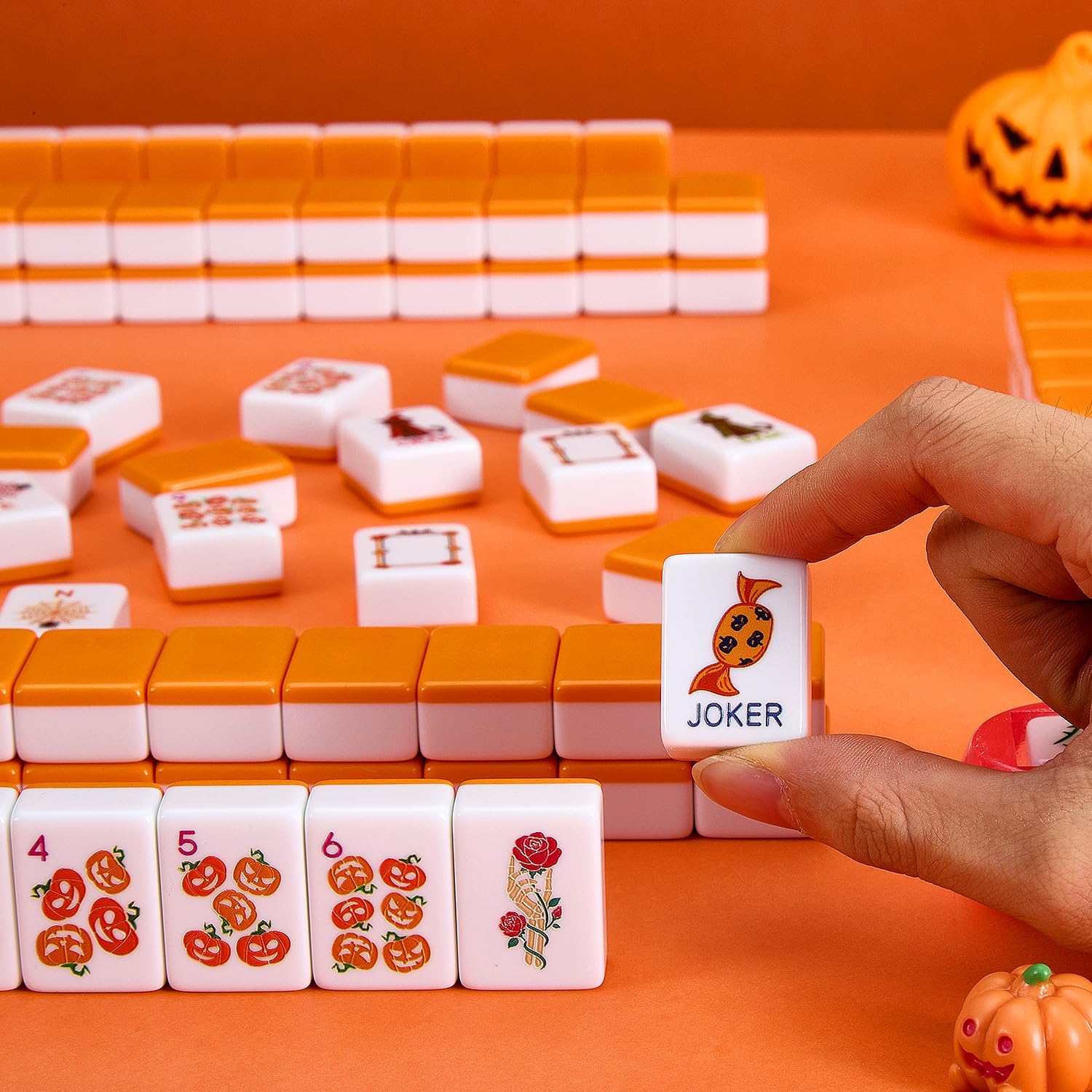 Holding a joker tile from the Halloween Witch Cat set