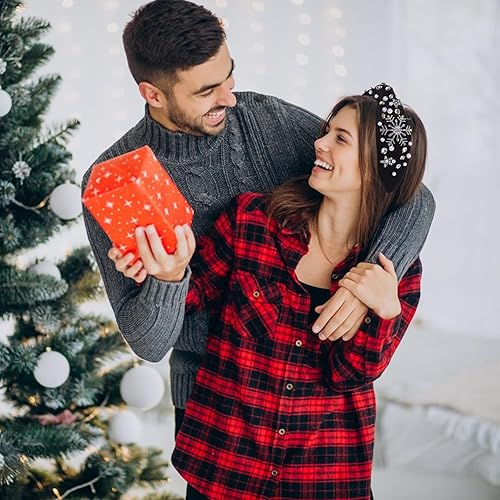 Miniatura 7 de Diadema de Navidad para mujer, accesorios de Navidad con cuentas, arco de Navidad, copo de nieve, diadema anudada HOHOHO, diadema con nudo en la