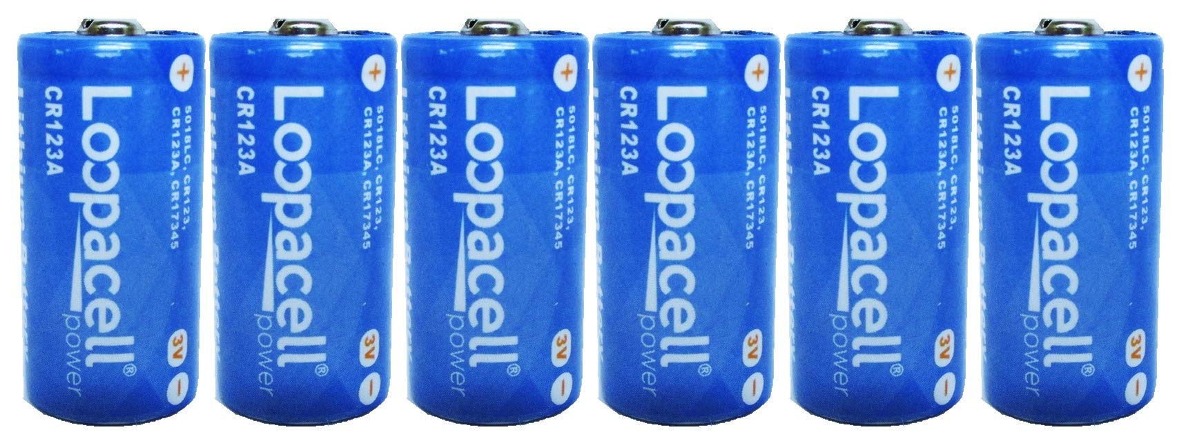 LOOPACELL CR123A 3V Lithium Battery (Pack of 6) - Long Lasting High Power Non-Rechargeable Lithium Battery for Smoke Detectors, Alarm Systems, Flashlights, Security Systems, Motion Detectors & More