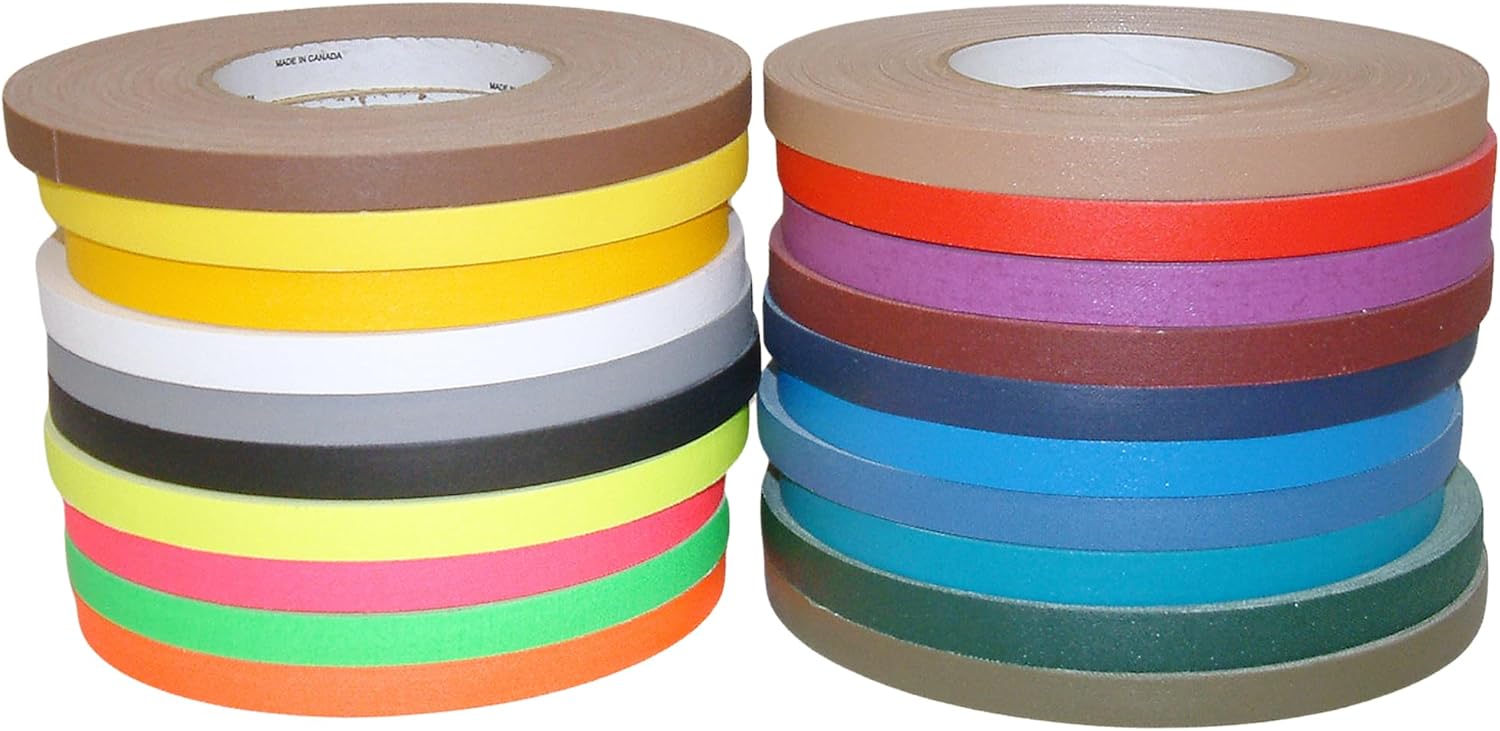 J.V. Converting JVCC Stage-Set Spike Tape, 1/2 in. x 55 yds. (Yellow)