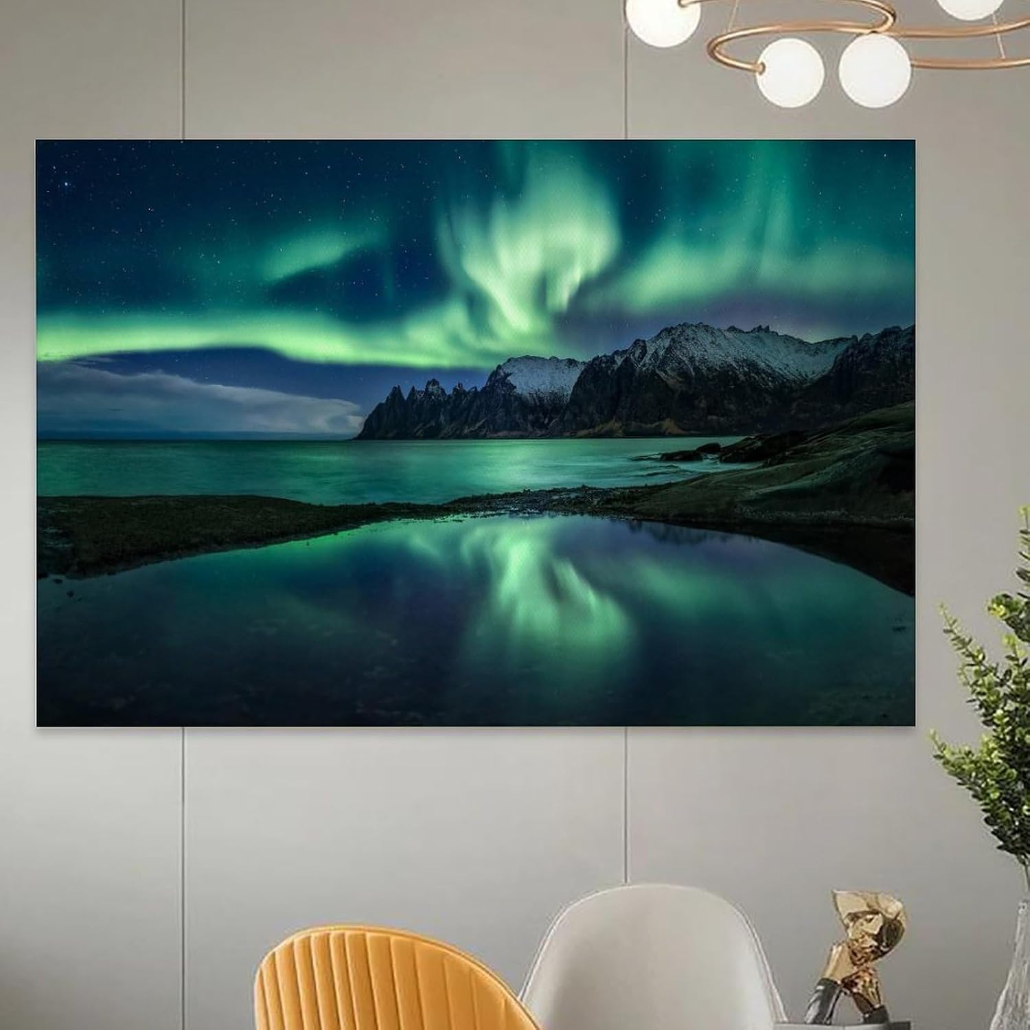 Northern Lights Landscape Art Poster 08x12inch Unframe-style image 5