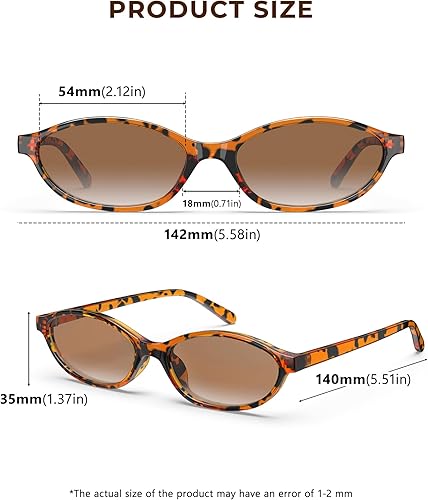 Miniatura 6 de Gafas de sol ovaladas retro para mujer, gafas de sol de ojo de gato para mujer elegantes gafas de sol de los años 90 ligeras y modernas