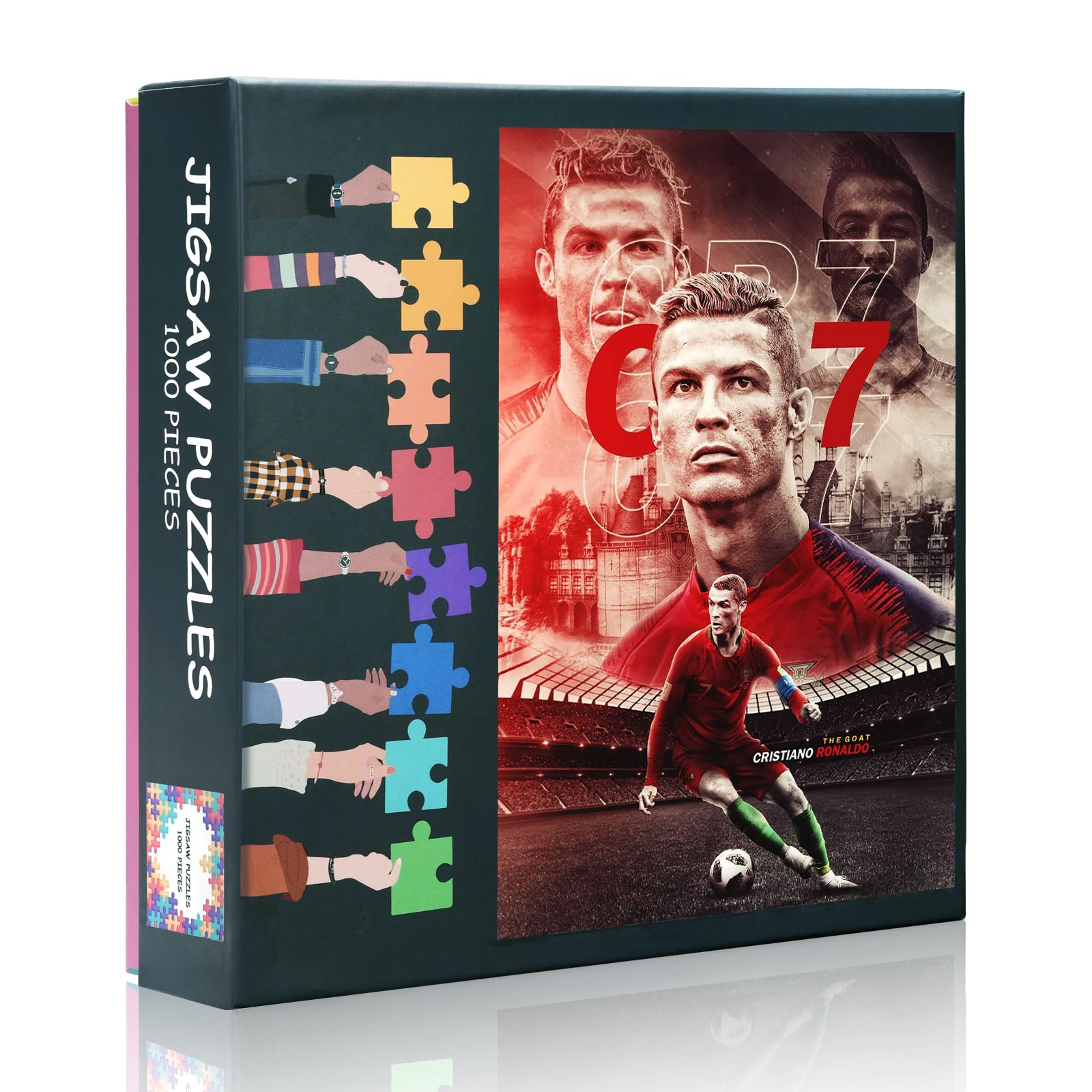 1000 Piece Cristiano Ronaldo Jigsaw Puzzle Soccer Legend Wall Art, CR7 Iconic Glory Portugal National Team Collector's Edition Puzzle 27.5x19.7 Inch