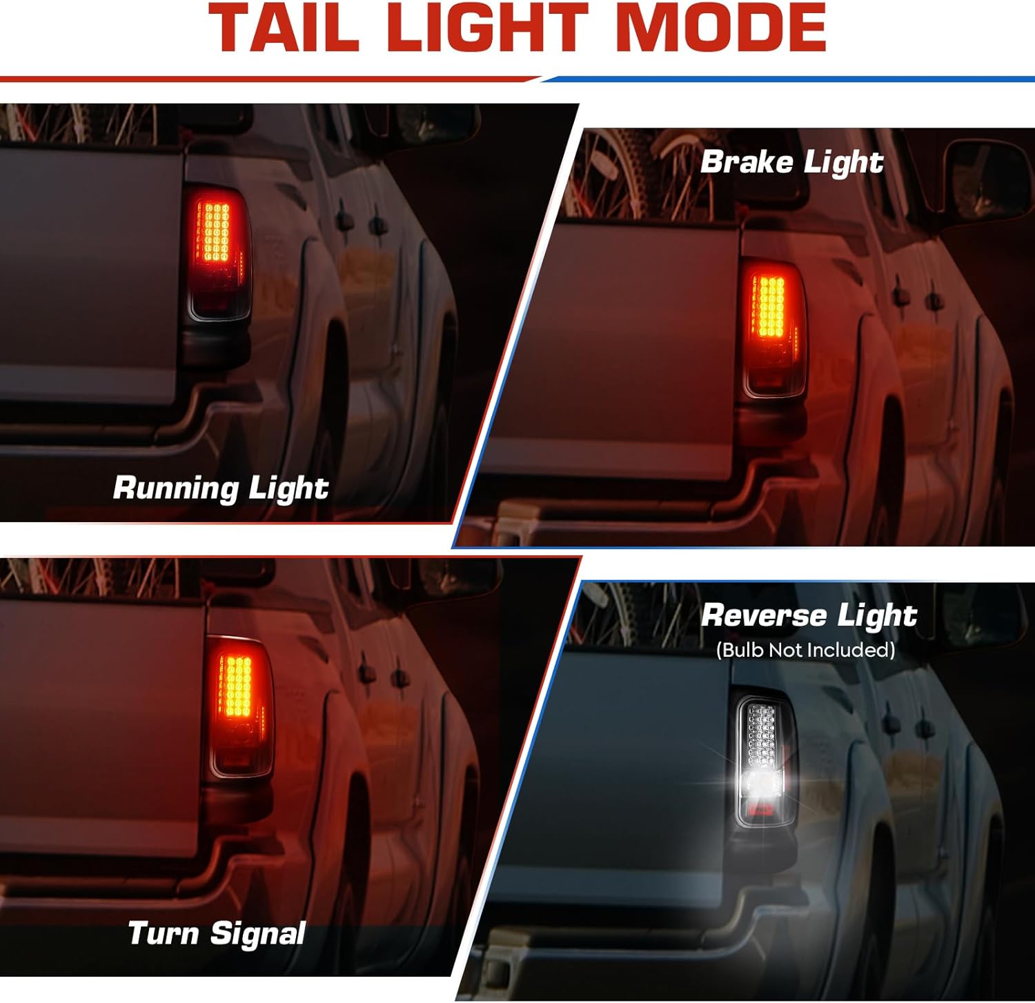 3PCs Led Tail Lights Assembly, Tail Lights Pair+3rd Brake Lamp Fit for 1994-2001 Ram 1500, 1994-2002 Ram 2500 3500, Clear Lens, Only Fit Factory Incandescent Models