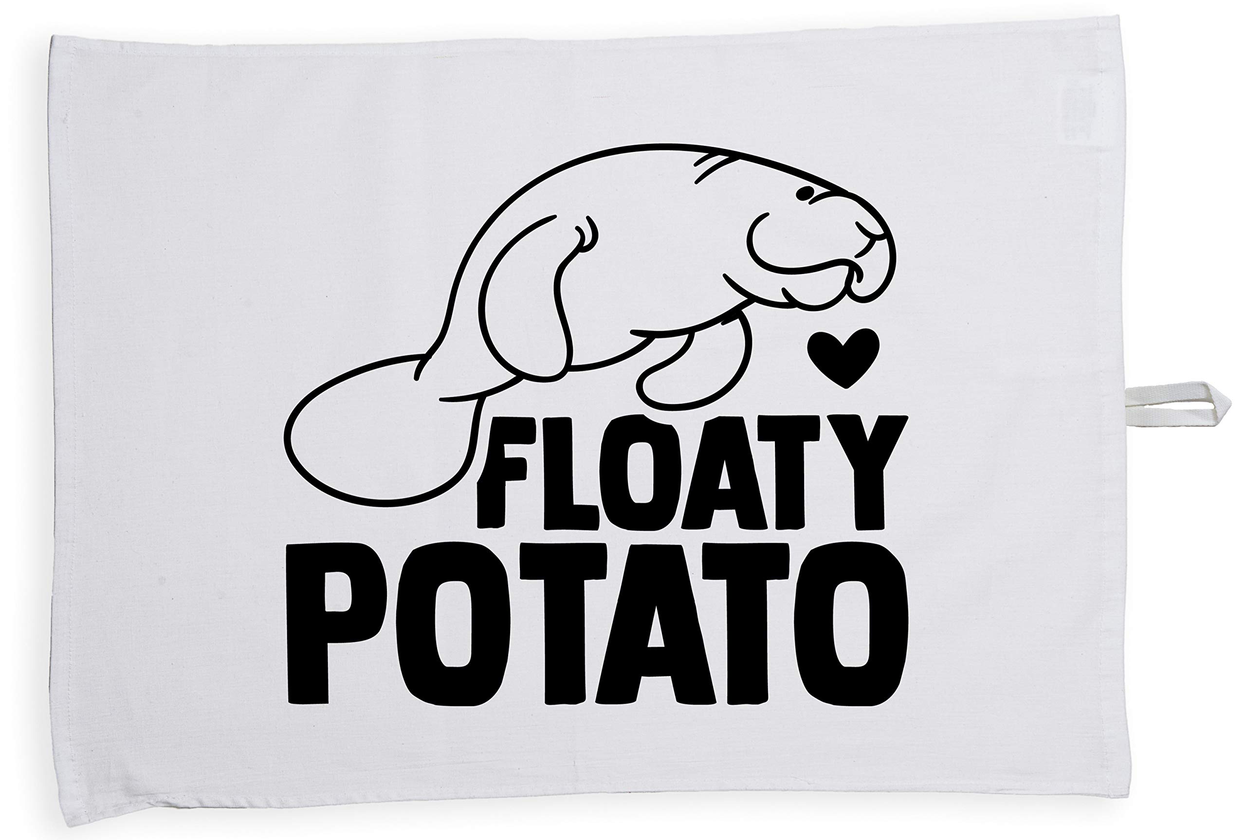 Hippowarehouse Floaty potato - Manatee Tea Towel Eco Printed Dish Cloth Kitchen accessory 50cmx70cm 100% Cotton