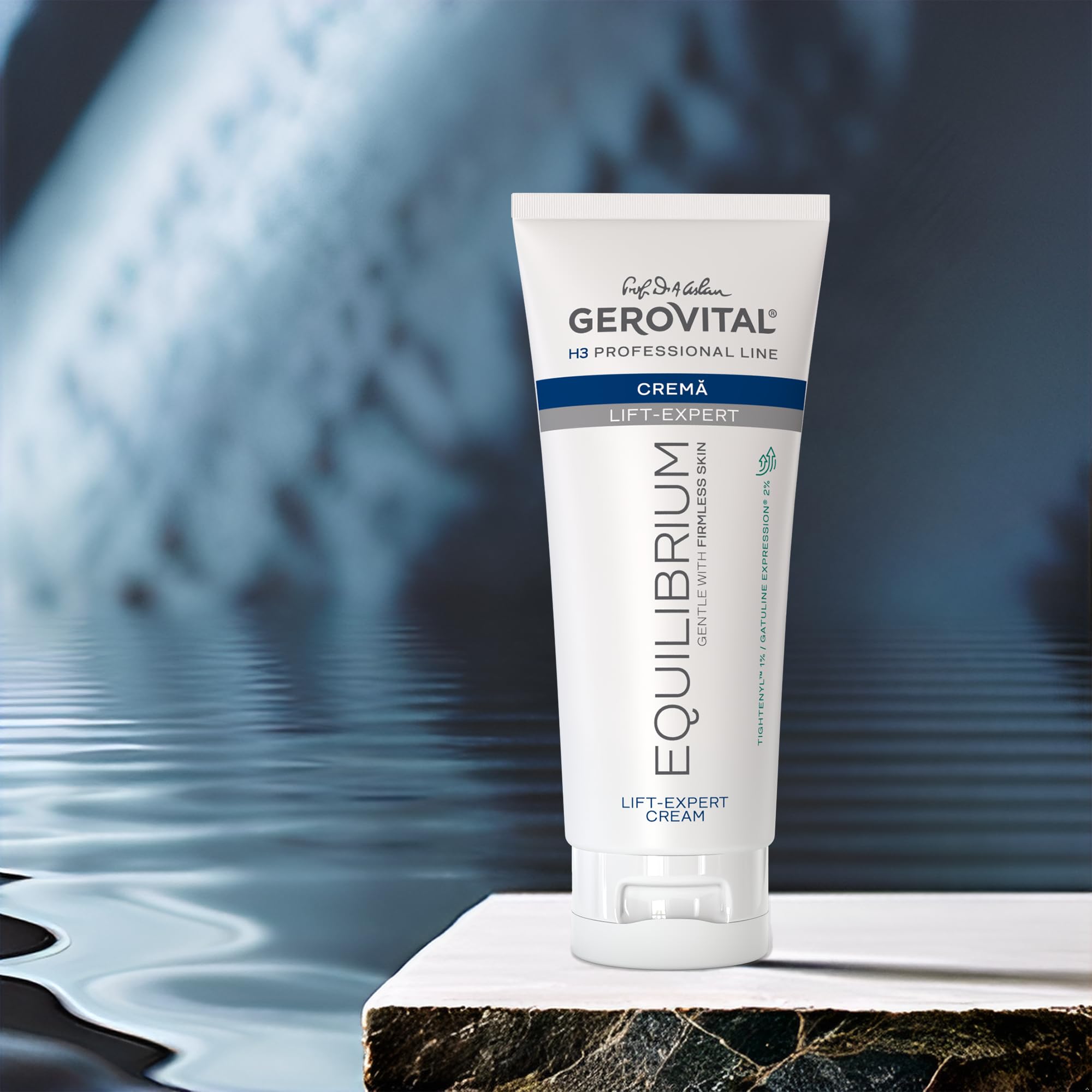 Crema Facial Profesional Antiedad - 200 ml con Efecto Lifting y Regenerador – Para Piel Madura o Seca – Con Tightenyl, Gatuline Expression y Vitaminas A+E, Gerovital H3 Equilibrium