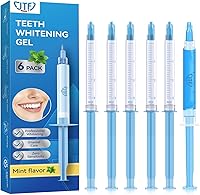 JTF Teeth Whitening Gel Kit 35% Carbamide Peroxide: Stain Removal for Coffee Wine Smoking, Enamel-Safe, Sensitive Teeth Friendly, 5 Gels + Remineralization Gel, Mint