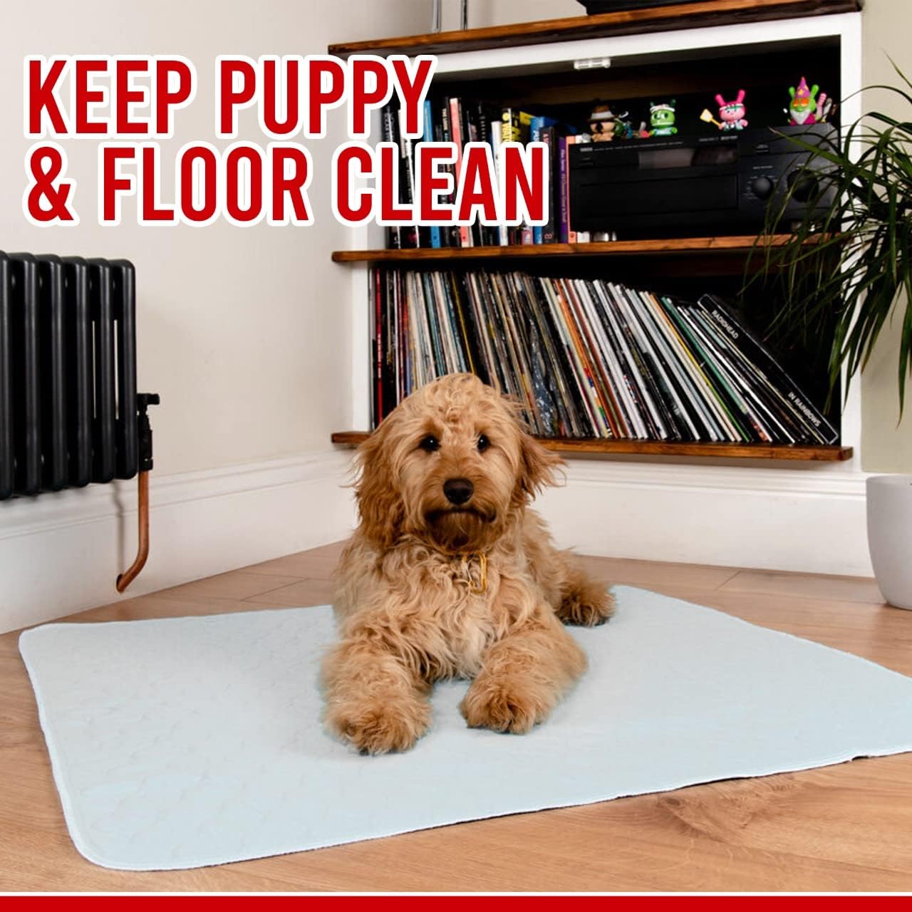 Wave Washable Incontinence Pads Reusable Underpads, 4 Large Bed Pads 34" x 36", Waterproof Pads, Great for Pets Dogs Cats Bunny & Seniors, USA Made, Protects Bed, Couch, Sofa, Floor (4 Pack - 34x36)
