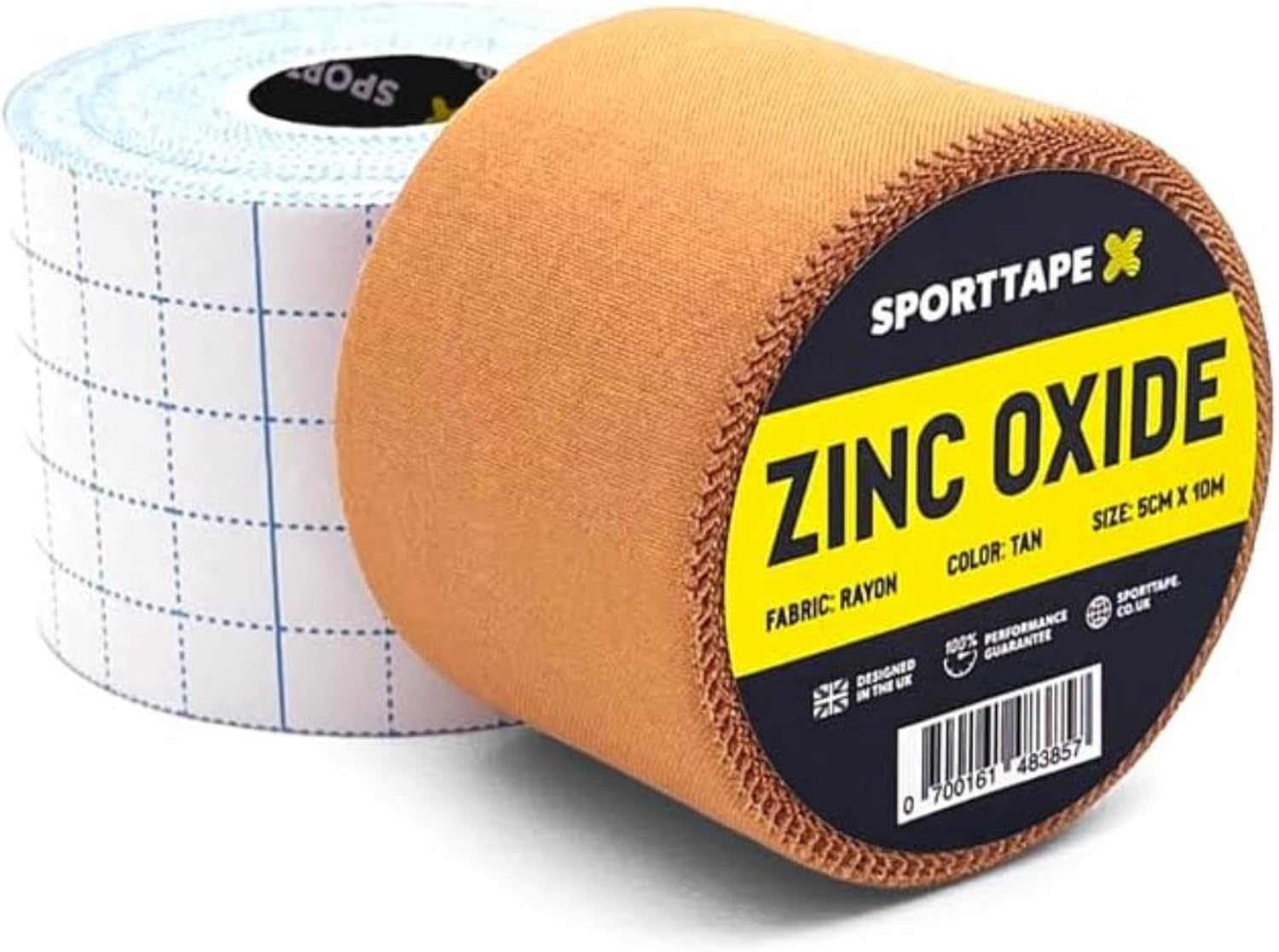 SPORTTAPE Combi Pack 3.8cm Zinc Oxide Tan Tape & 5cm Fixation Tape