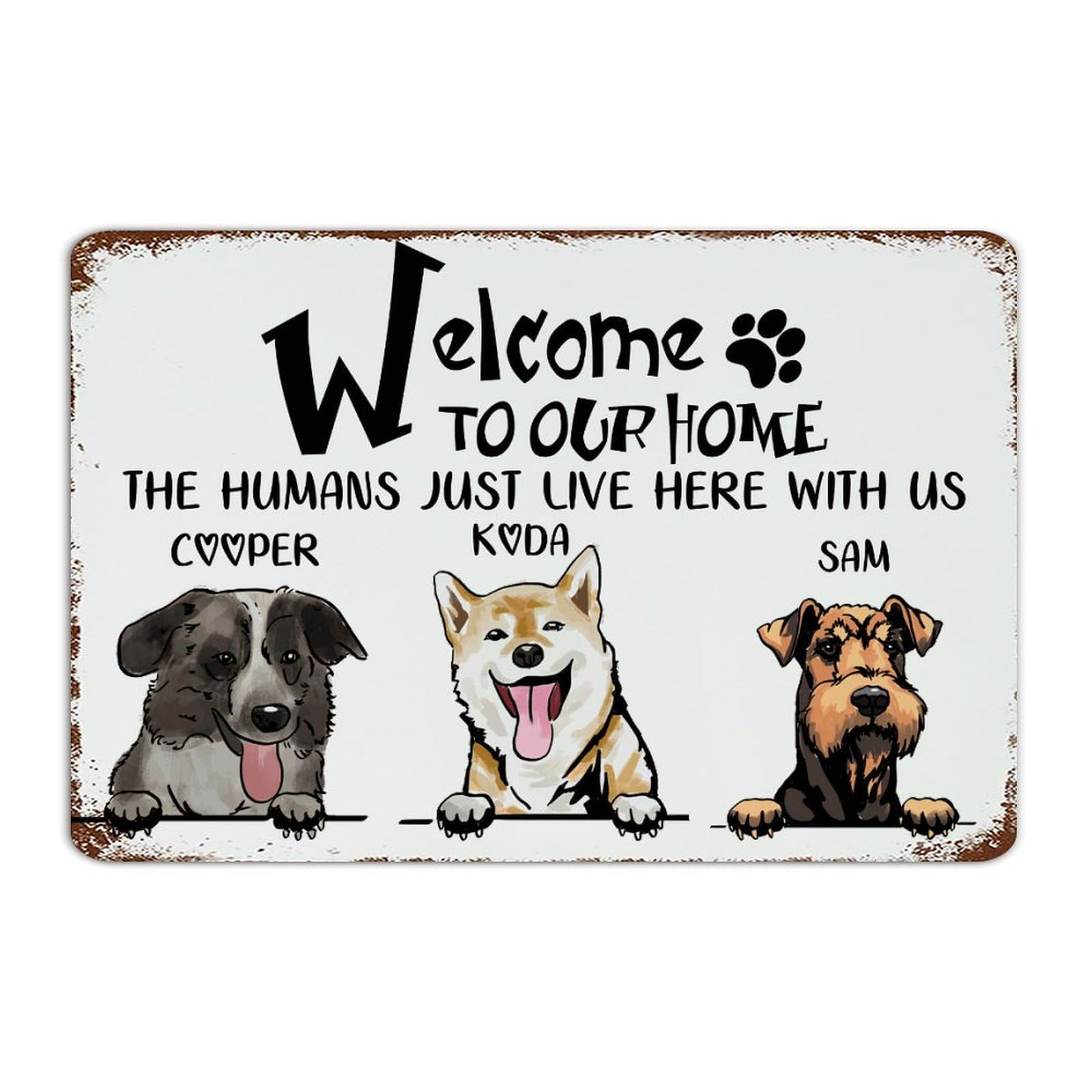 Plaque vintage en métal de décoration d'intérieur pour animaux 30x45