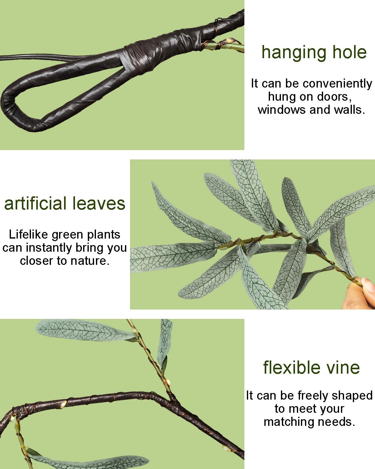 Birchlitland Lighted Olive Garland Battery Operated with Timer 6FT 96 LED Fairy Lights, Faux Vine with Lights for Mantel Fireplace Wall Patio Wedding and Holiday Decor - Image 2