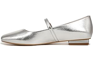 Touch of Glam with Metallic Silver Shoes for Women: Tinsley Mary Jane Flats