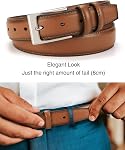 CHAOREN Leather Belts for Men - 1 3/8" Dress Belts Men - Considerate Gift for Work Business Casual Jeans