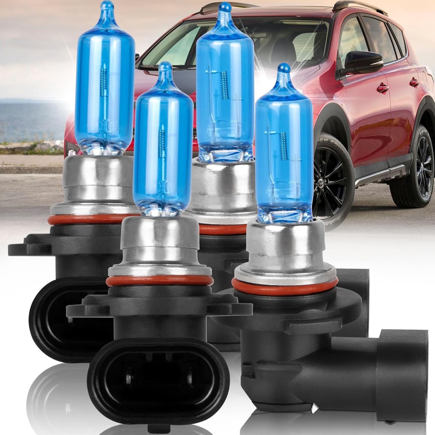 Fit for Toyota RAV4 2006-2012,1998-2000 Headlight Bulbs, 350% Brightness 9005 9006 Light Bulbs High Low Beam, Plug and Play,4pcs