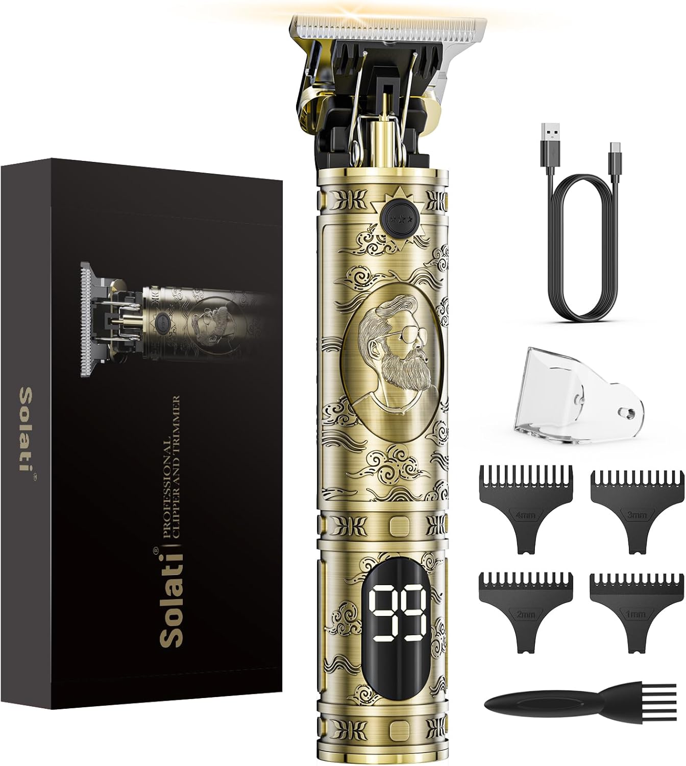 Tondeuse Cheveux Hommes  Tondeuse Barbe Homme T Zéro écart Avec écran LED De Finition Barbier Professionnel Rasoir Homme Rasoir Electriques Cheveux Cadeau