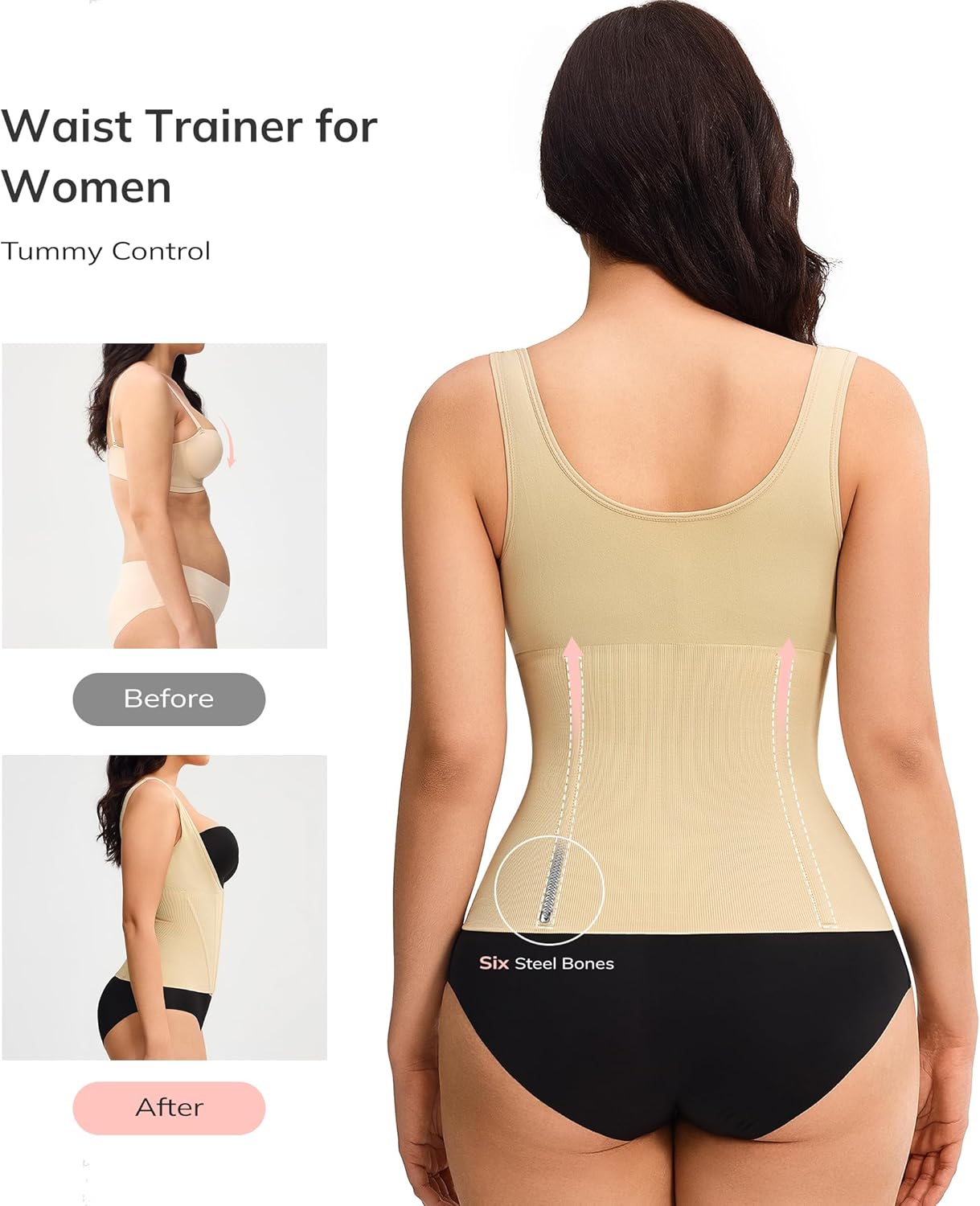 LODAY Waist Trainer for Women Corset Shapewear Tummy Control Postpartum Faja Body Shaper Waist Cincher - Image 4