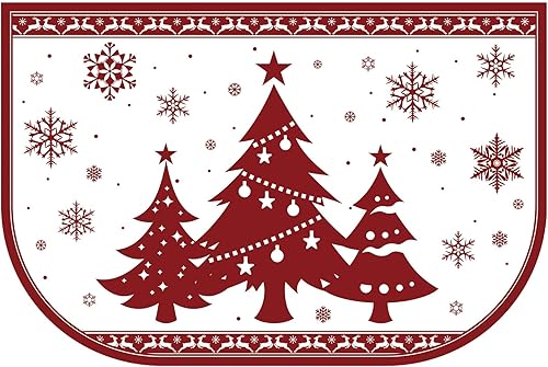 Ceenna Alfombra navideña para chimenea de 24 x 36 pulgadas, resistente al fuego, para chimenea, estufa de leña, protector de suelo, cocina, cabaña e