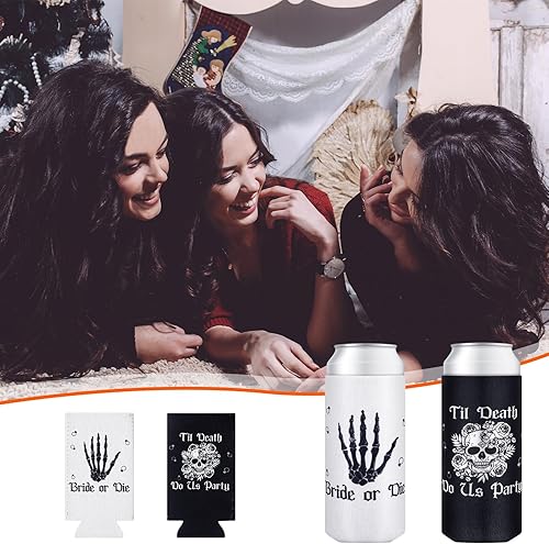 Miniatura 4 de Dandat 12 fundas de neopreno para despedidas de soltera o muerte, para despedida de soltera, para novia, despedida de soltera, esqueleto gótico