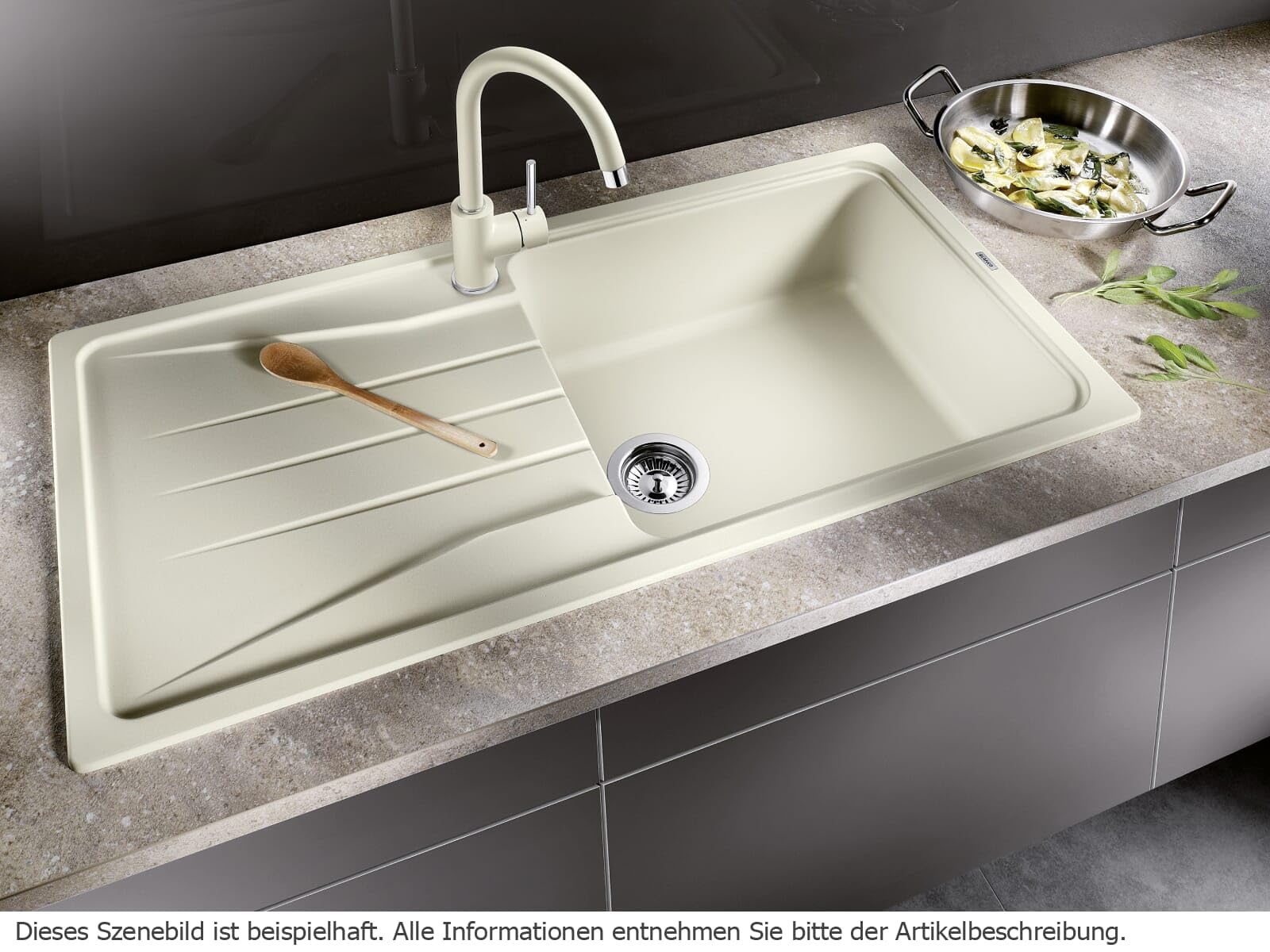 BLANCO SONA XL 6 S | Granitspüle aus SILGRANIT anthrazit | Einbauart: Einbau von Oben | reversibel | für 60 cm breite Unterschränke | Großes Becken | Reinigungsfreundlich | [100x50x20,2 cm]