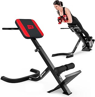 Hop-Sport Hyperextensions Bauch- & Rückentrainer, Rückenstrecker für Zuhause, Verstellbare Trainingsbank, Stabile Stahlkonstruktion, Fitnessgeräte für Zuhause, 120 kg Max. Belastbarkeit
