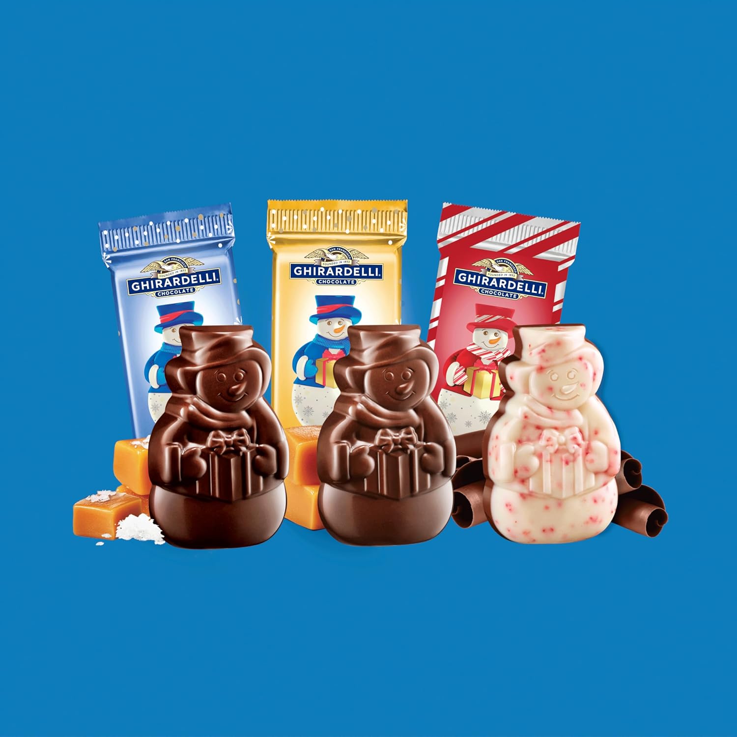 Ghirardellli Chocolate Snowmen Assortment for Easter Candy, 15.3 Oz Bag (Pack of 2)