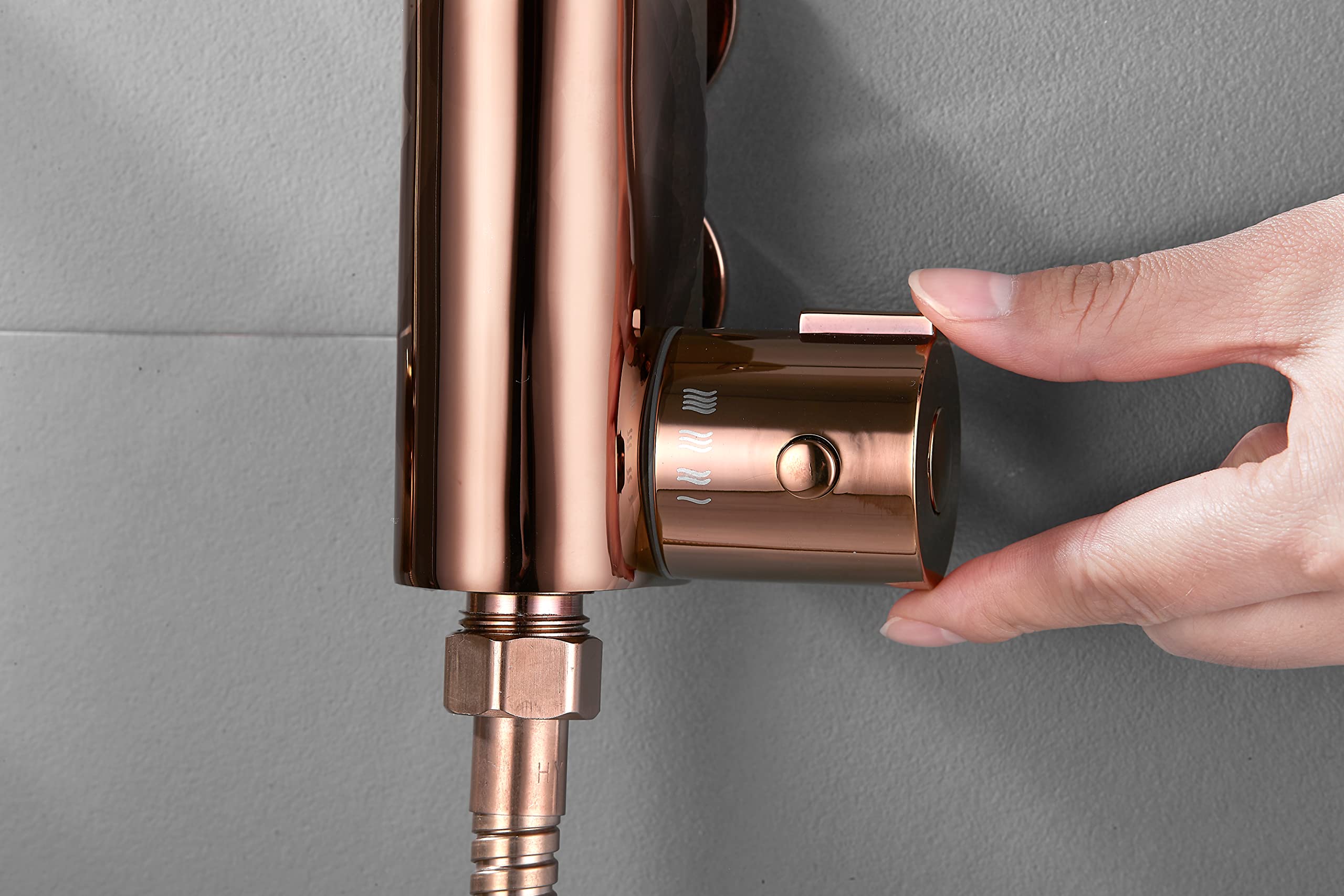 Set doccia termostatico in ottone color oro rosa per bidet, tutto in uno, soffione doccia musulmano Shattaf | detergente spray igienico, 1 set