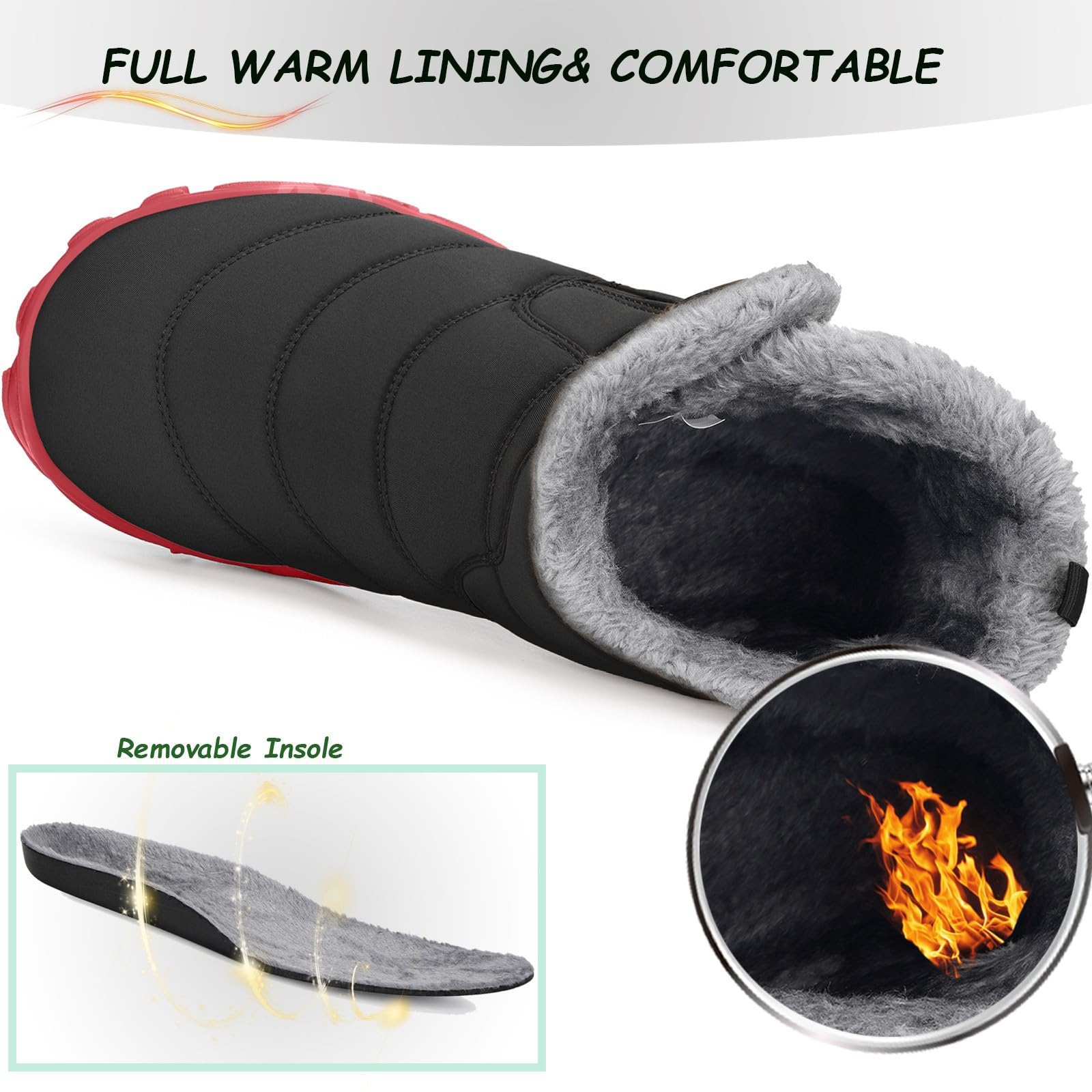 Gaatpot Barefoot Stivali Invernali Donna Uomo Scarpe Stivaletti da Neve Caldi Fodera Stivaletto Scarponcini Con Wide Toe Box 37-47