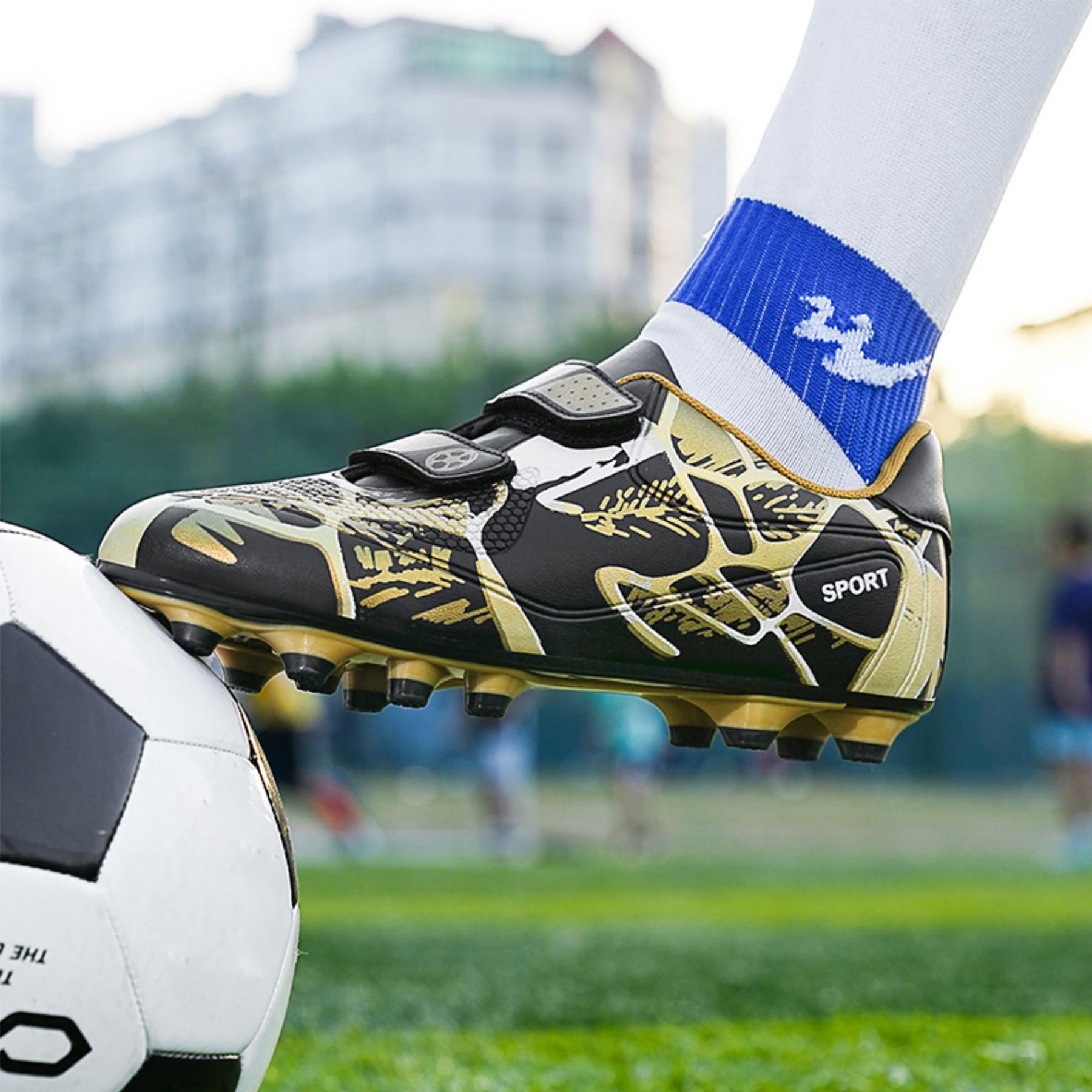 BAODLE Scarpe da Calcio Ragazzi FG/AG Professionale All'aperto Calcio da Scarpe Ragazzo TF Allenamento Bambini Teenage Spike