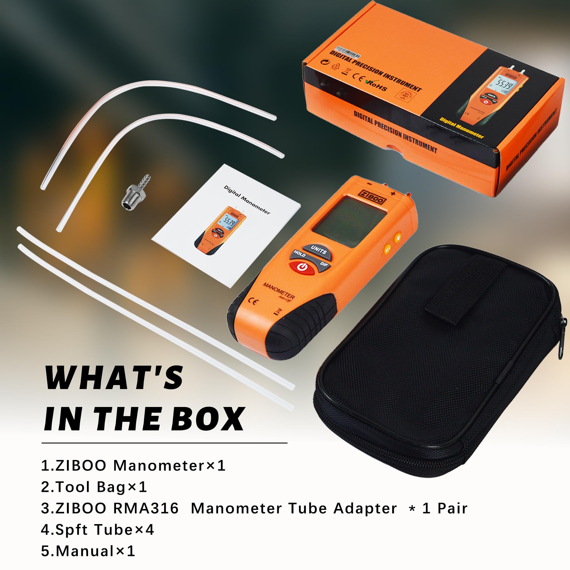 ZIBOO ET1013 Digital Manometer - Pressure Tester -8 ZIBOO ET1013 Digital Manometer - Pressure Tester -8