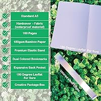 Vista 3 de BUKE Cuaderno punteado, papel de bambú blanco de 180G, cuadrícula de 5 * 5 mm, 160 páginas, cuaderno de cuadrícula punteada A5 BUJO, bordes
