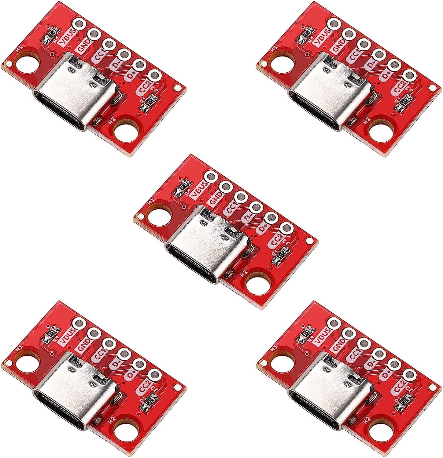 PENGLIN 5 pezzi USB tipo C Breakout Board Seriale Breakout Presa 16P 2,54 mm PCB Converter Board