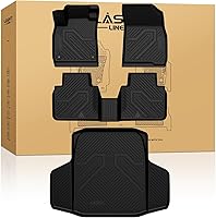 Vista 16 de LASFIT - Tapete de piso y maletero para automóvil, se adapta a asientos traseros con o sin puertos USB, revestimientos de elastómero termoplástico
