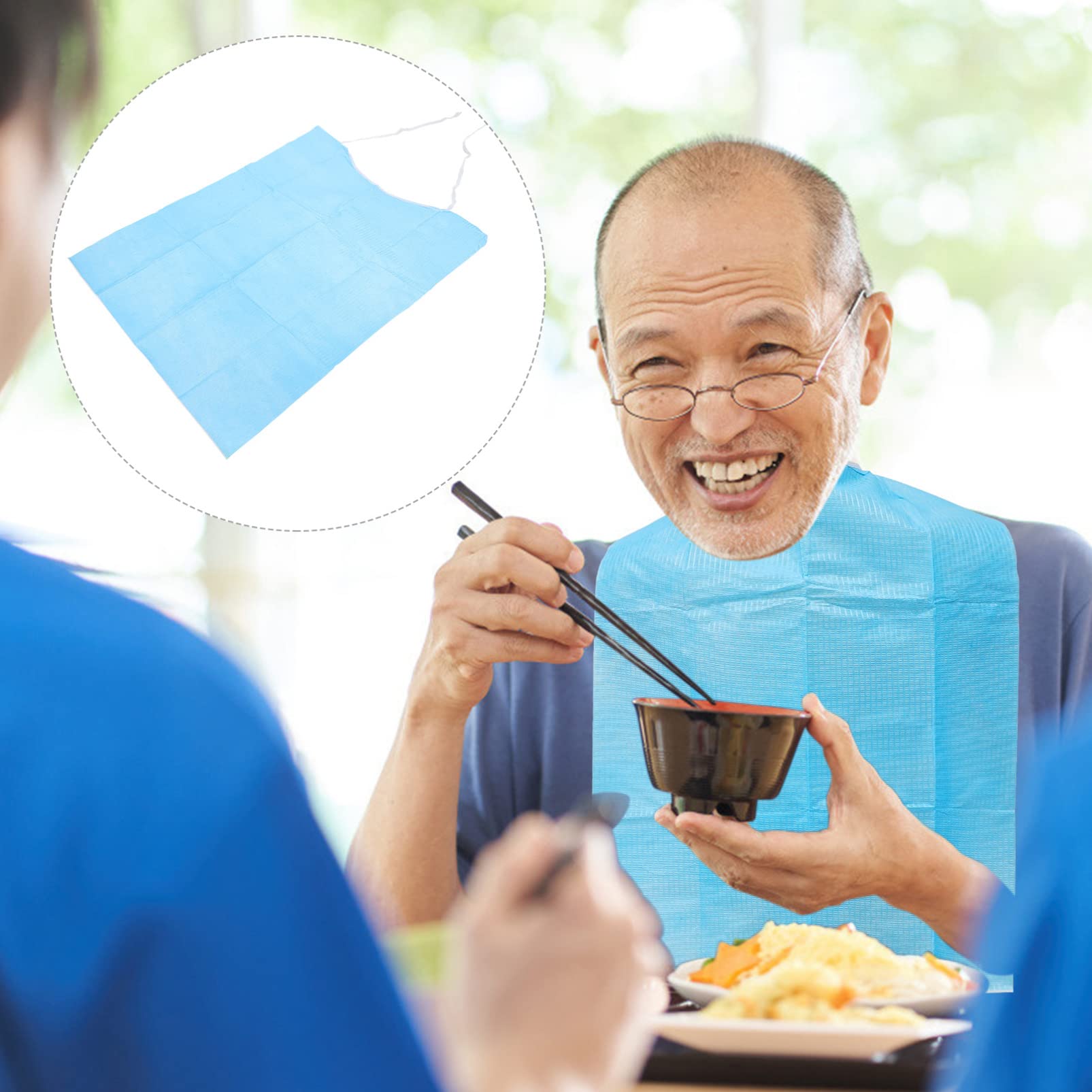 VICASKY Lätzchen für Erwachsene Tragbare PVC Esslätzchen mit Auffangschale Pflegeleicht 120 Stück für Pflegeheim Zubehör
