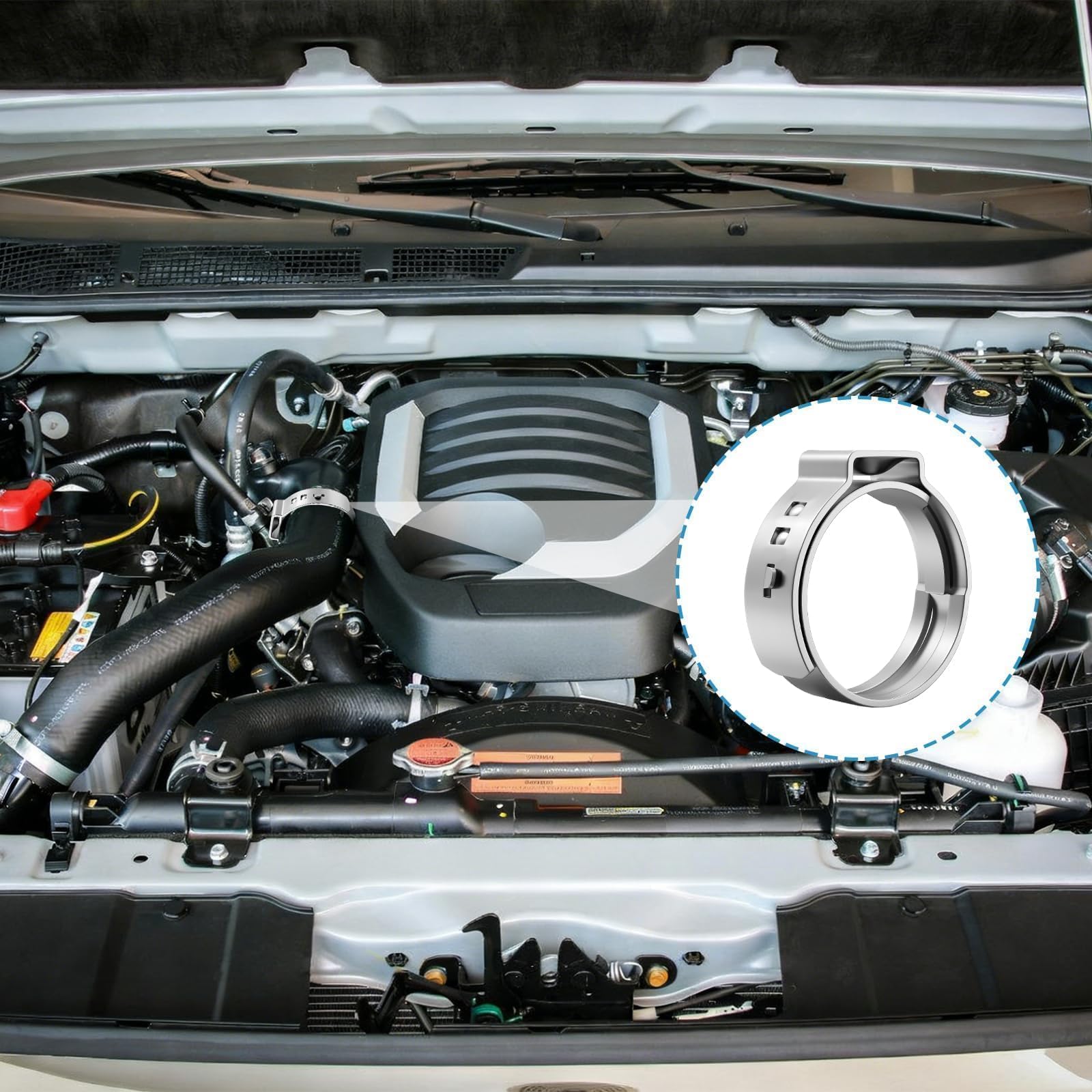 150 Stück Schlauchschellen Set, 304 Edelstahl Ohrschellen, Verstellbare Schlauchklemme mit 11 Größen 5-22 mm, Einzelohrschlauchschellen Rohrschlauchbefestigungen für Wasser Rohr, Automobil-Tubing