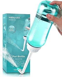 Portable Bidet 450ml,Travel Bidet with a Button,Peri Bottle a Postpartum Essentials,for Postnatal Care of Women for Perineal Repair and Cleaning(Green),Car