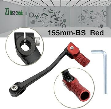 Gear Shifter 119mm 155mm Folding Shift Lever for Motorcycle Dirt Bike Apollino Baja Cfmoto Coolster Kazuma Lifan Polaris Roketa Redcat Textron Taotao (BS-Red, 155)