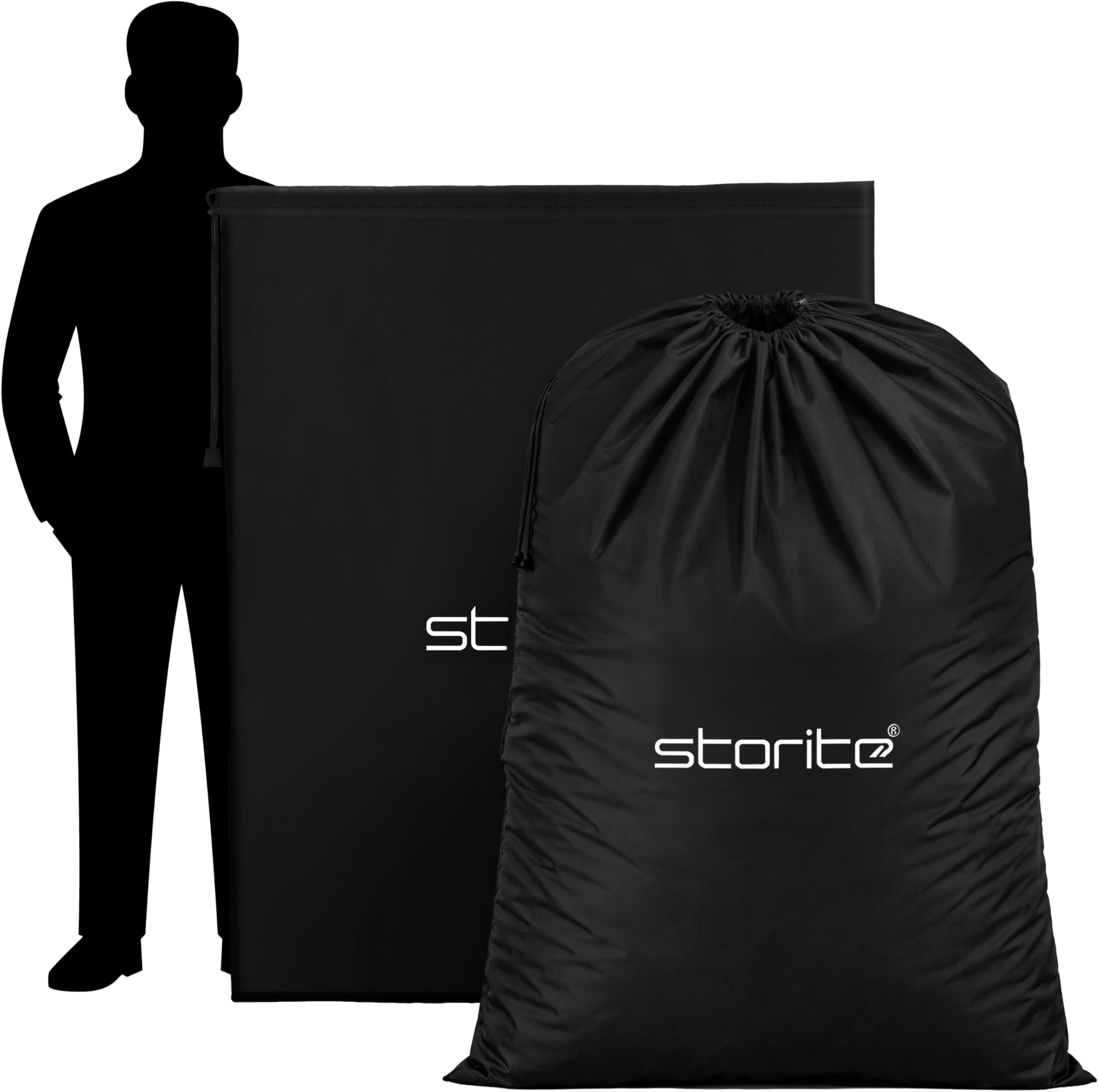 Storite Extra Large Storage Shifting Bags | Giant Reusable Multipurpose Storage Bag with cord Lock for Clothes & Blankets |Suitable for Shifting & Moving stuff For Home -(142 x 108 CM) Black