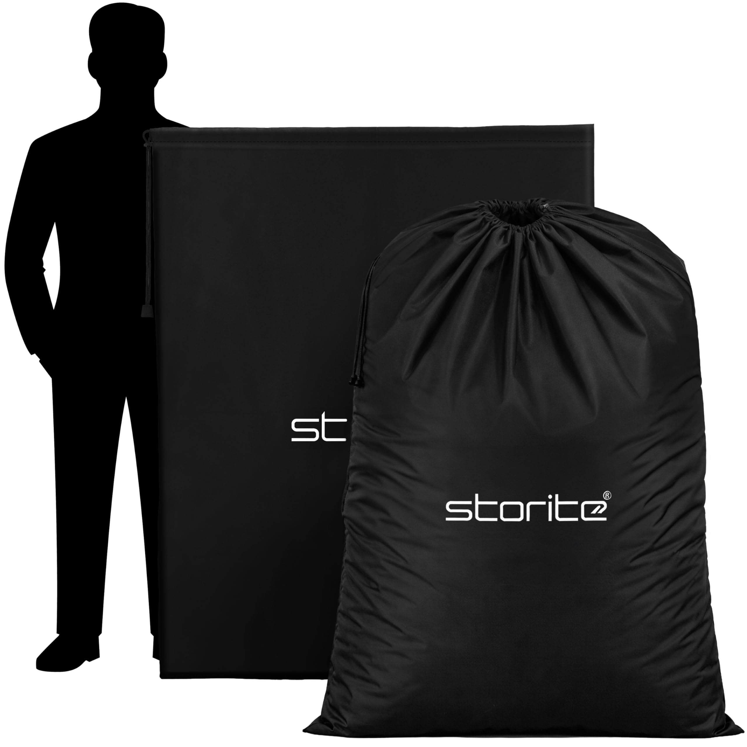 Storite Extra Large Laundry Bag | Giant Reusable Multipurpose Storage Bag with cord Lock for Clothes & Blankets | suitable for Moving & Shifting Home - (Black - 142 x 108 CM)-image-44