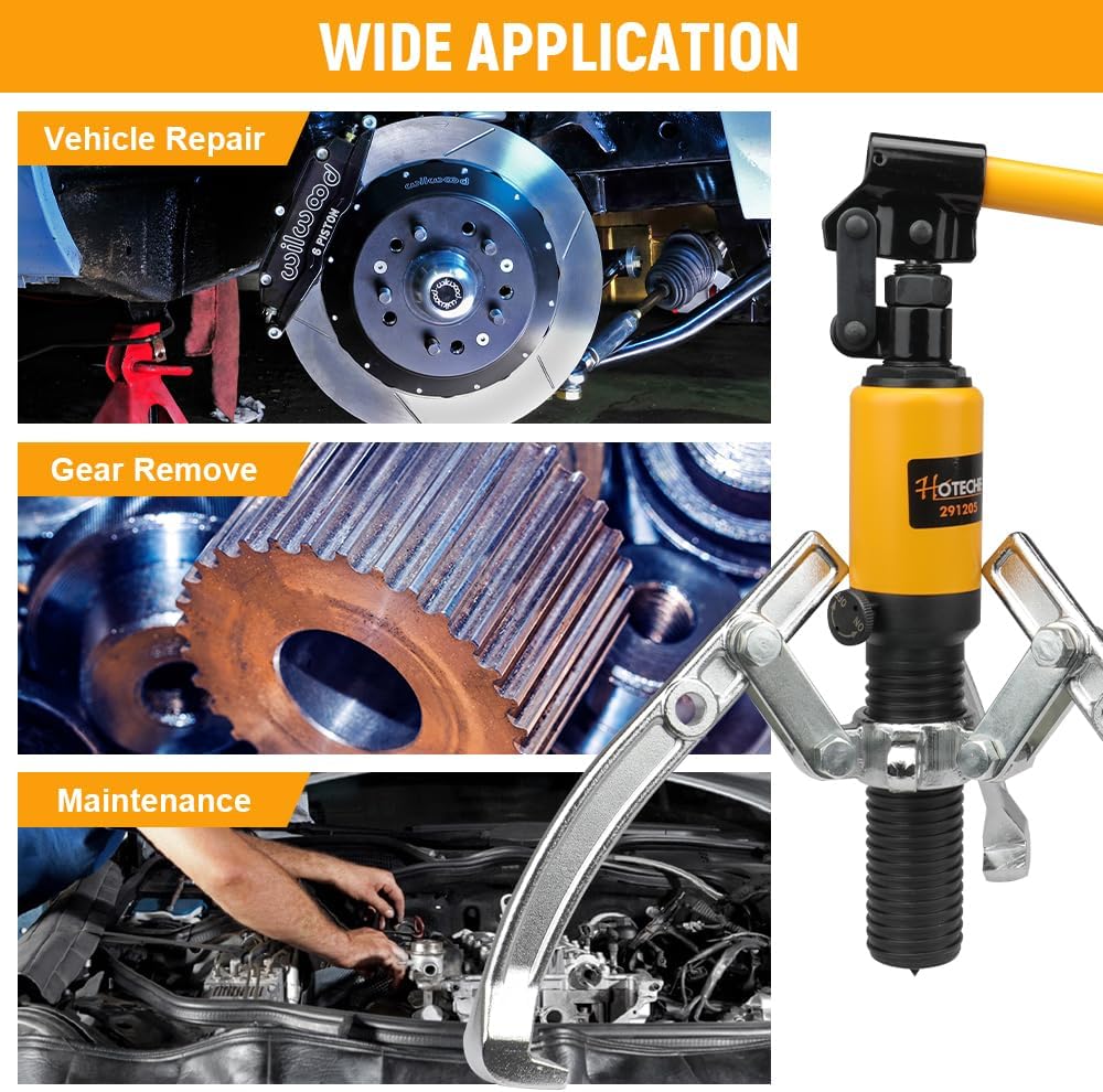 Examples of the hydraulic puller's wide applications in vehicle repair, gear removal, and maintenance