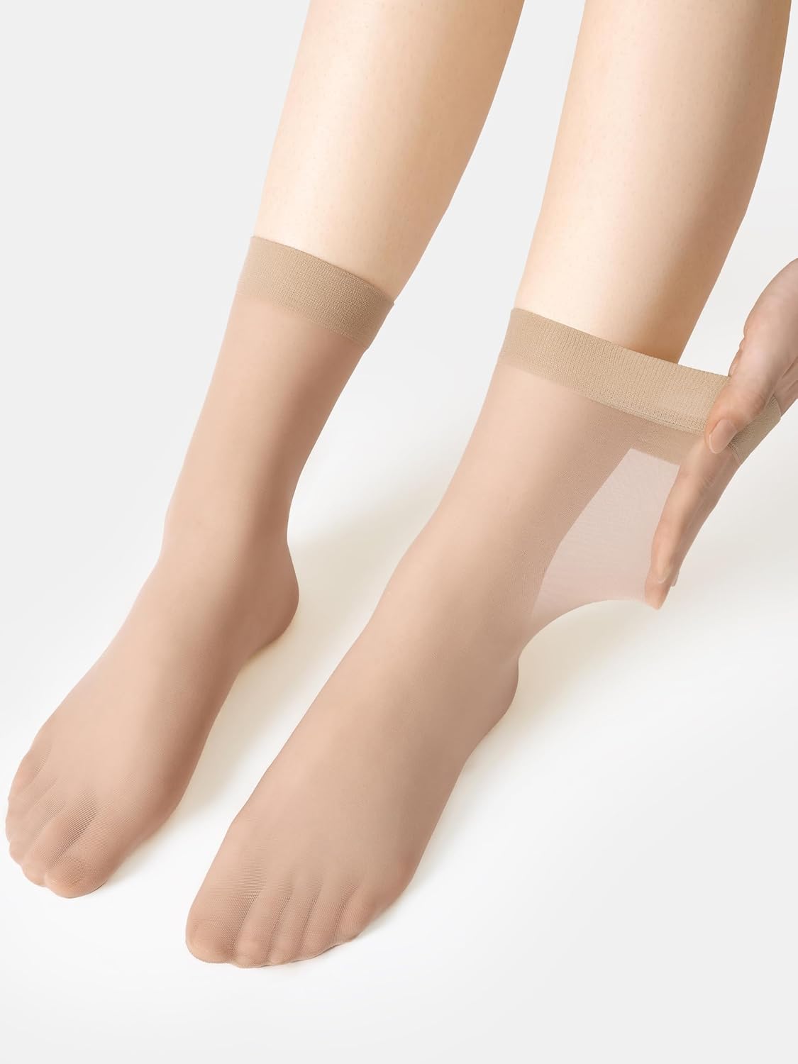 leg elegant 12 Pairs Women's Ankle High Sheer Socks, Clear Toe for Open Toe Sandals