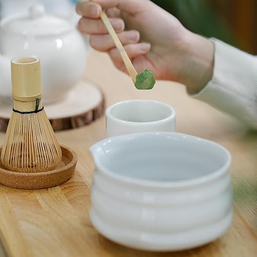 Miniatura 2 de Marce Juego de batidor de matcha el juego Matcha incluye batidor de matcha y tazón con boquilla, tamiz, soporte y cuchara, el batidor de bambú