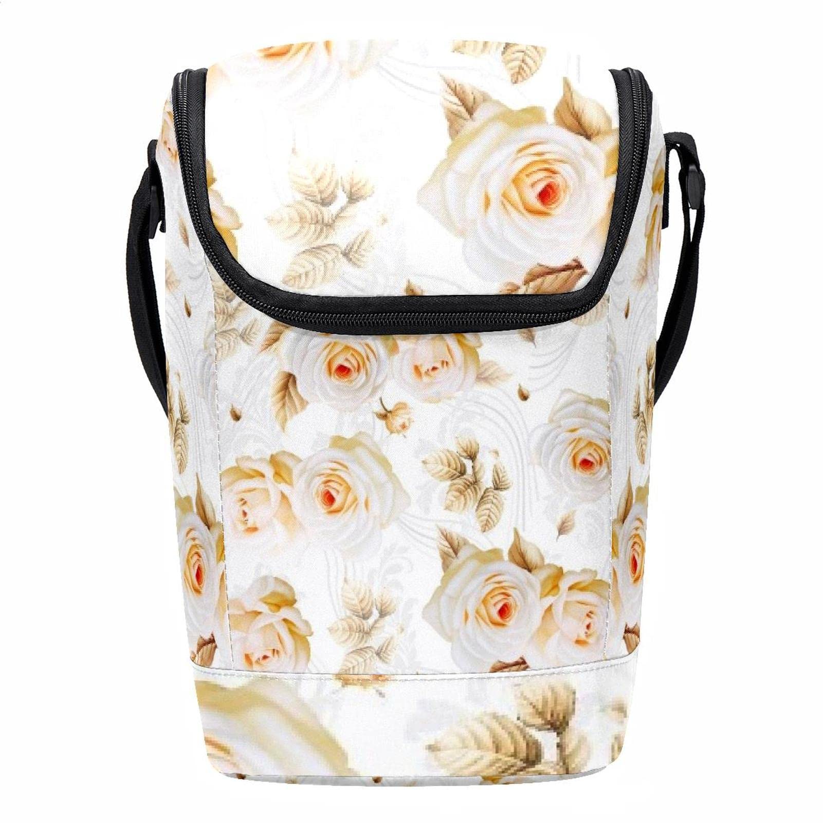 Bolsas de almuerzo con cremallera y almacenamiento portátil de diseño floral elegante
